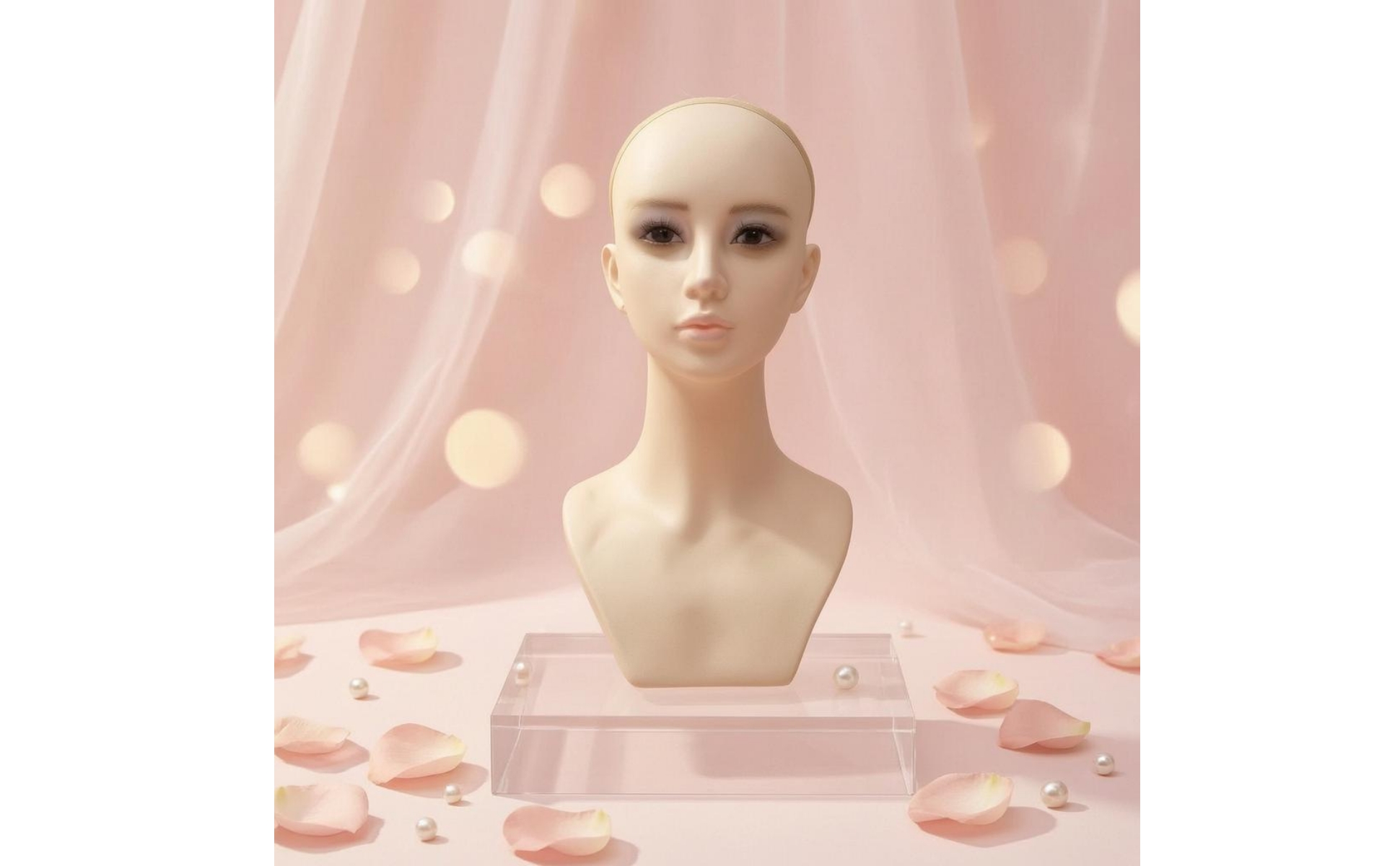 Female Mannequin Bust PVC Shell Hairpiece Display Head Foam Filled