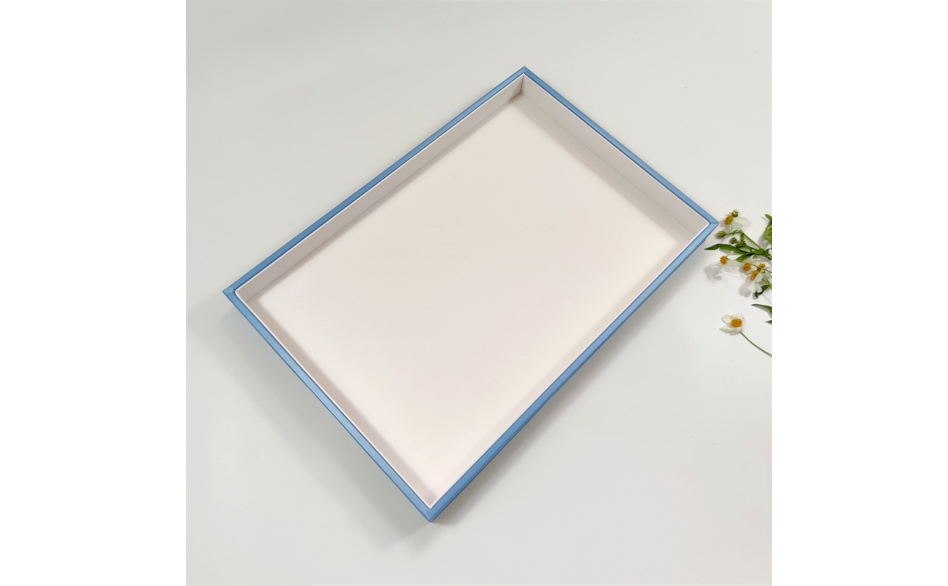 Flaches Präsentiertablett Gebürstet Tablett in Lederoptik Flach