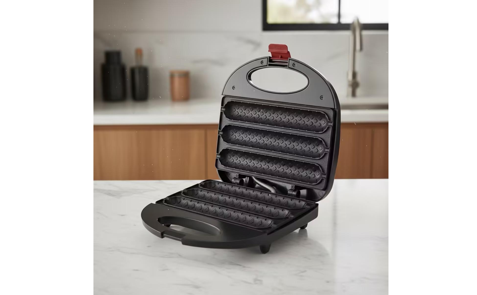 Klappbarer Hotdog-Grill klappbar elektrischer Würstchengrill kompakt