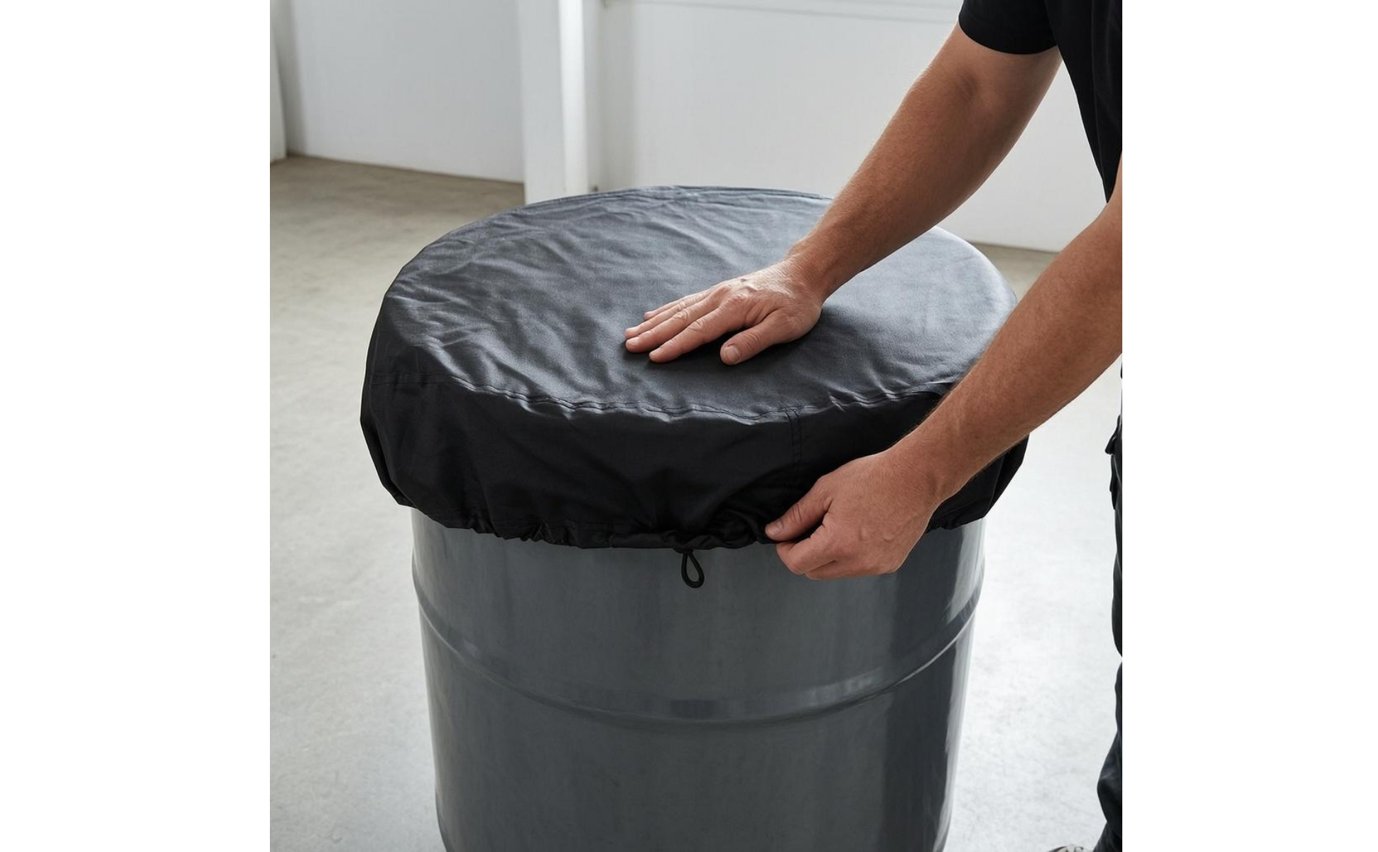 55-Gallon Drum Cover Drawstring Closure 55 Gallon Drum Cover Elastic Hem