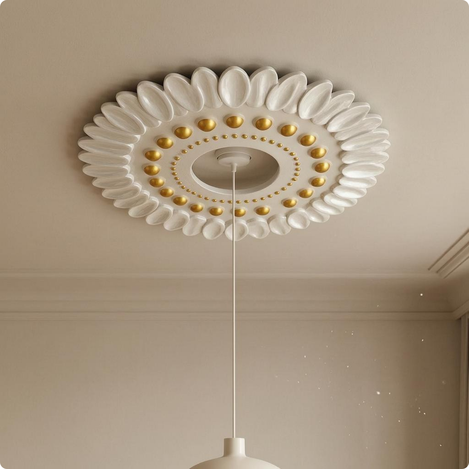 Runde Deckenrosette Reliefartig Deckenmedaillon Ornamental für Wandfläche