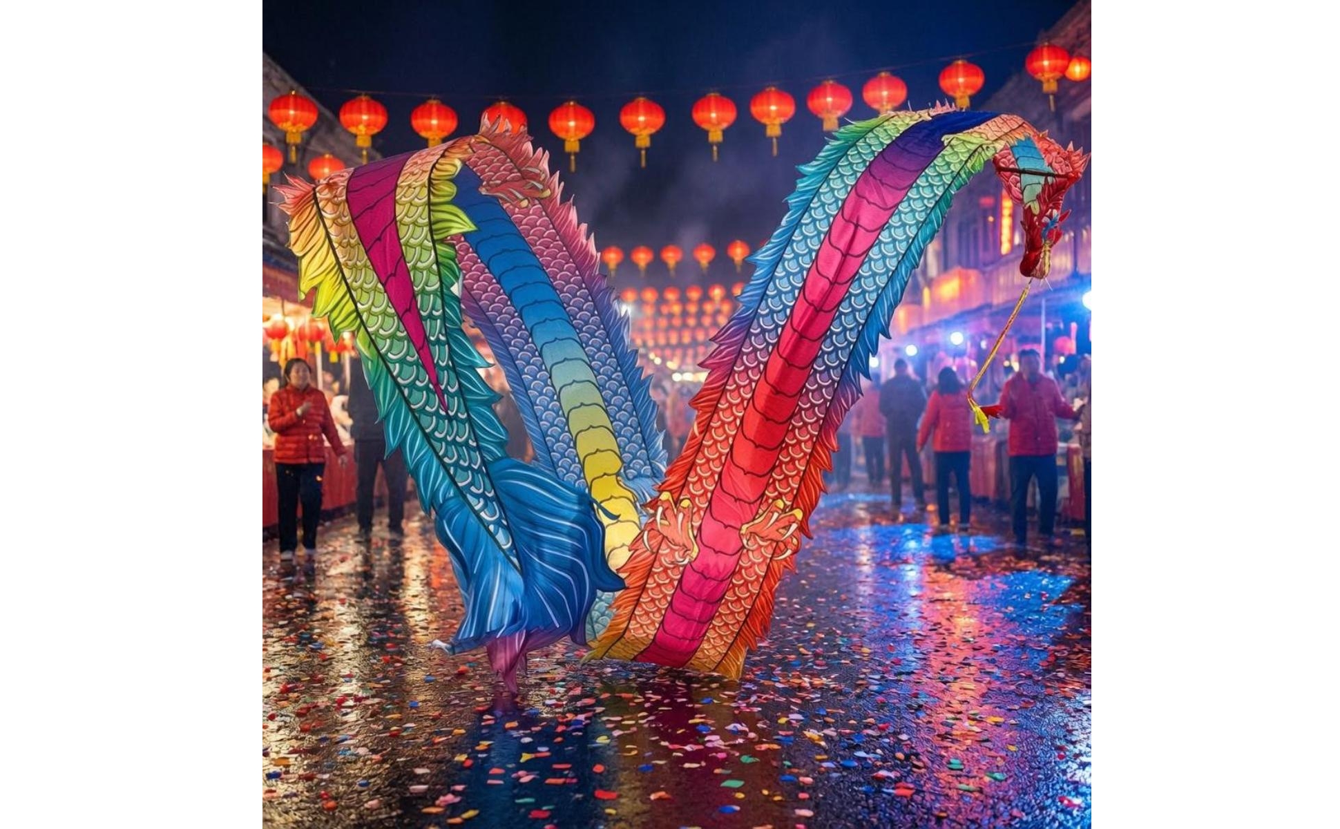 Dragon Dance Head Scale-Patterned Dragon Dance Costume Prop Steel-Frame