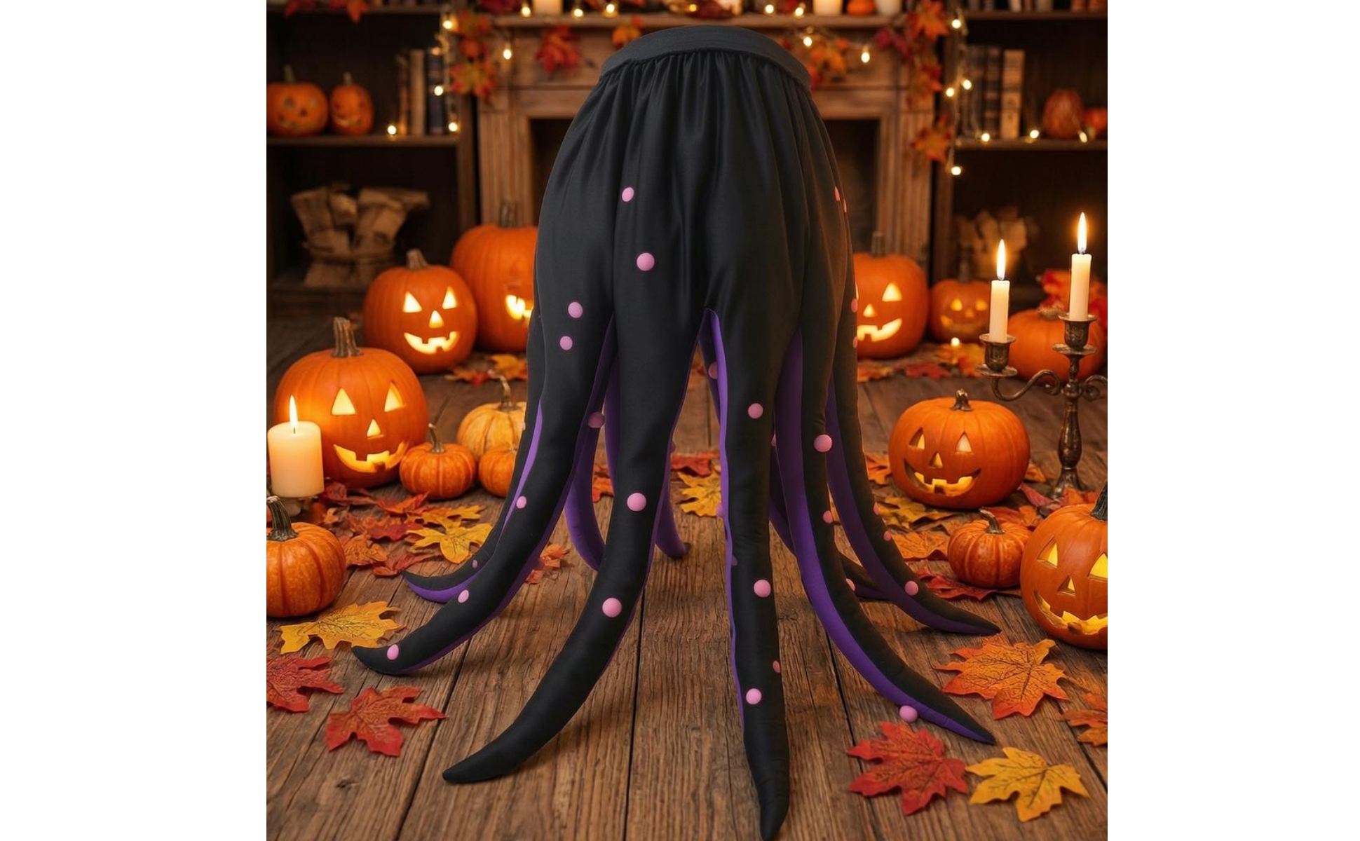 Black and Violet Octopus Outfit Curved Tentacles Long Tentacle Costume