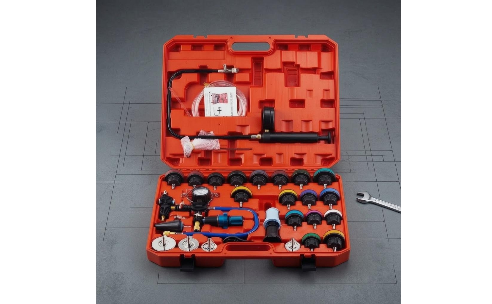 34 Pieces Cooling-System Pressure Test Kit Hand Pump