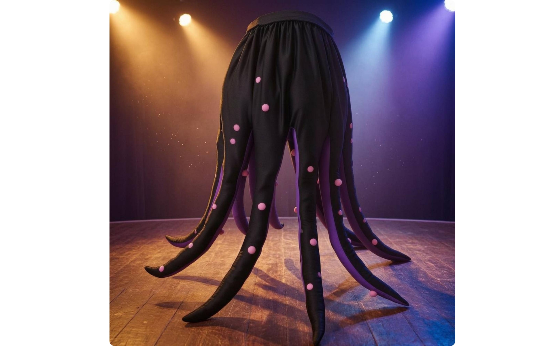 Black and Violet Octopus Outfit Curved Tentacles Long Tentacle Costume