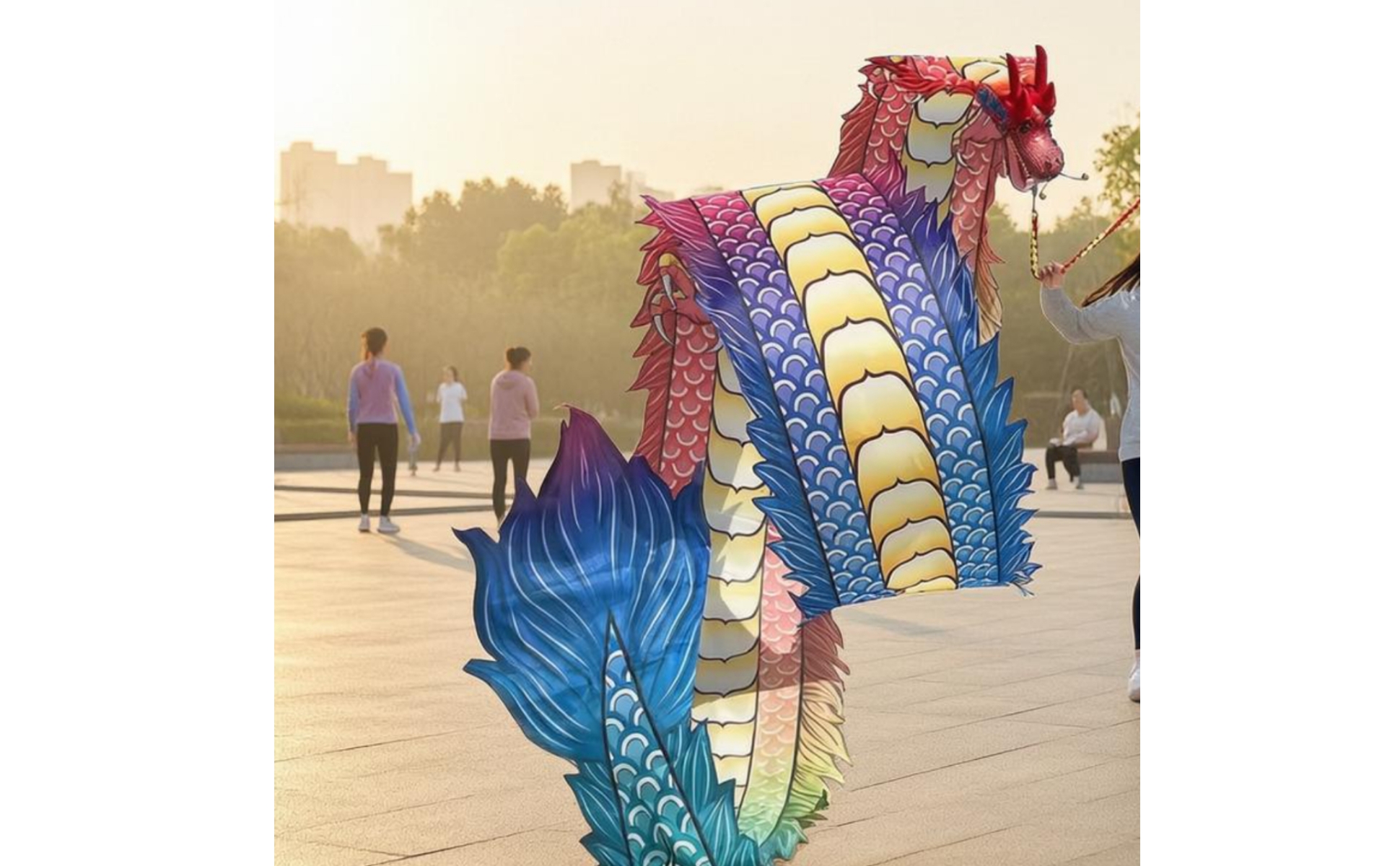 Dragon Dance Head Scale-Patterned Dragon Dance Costume Prop Steel-Frame