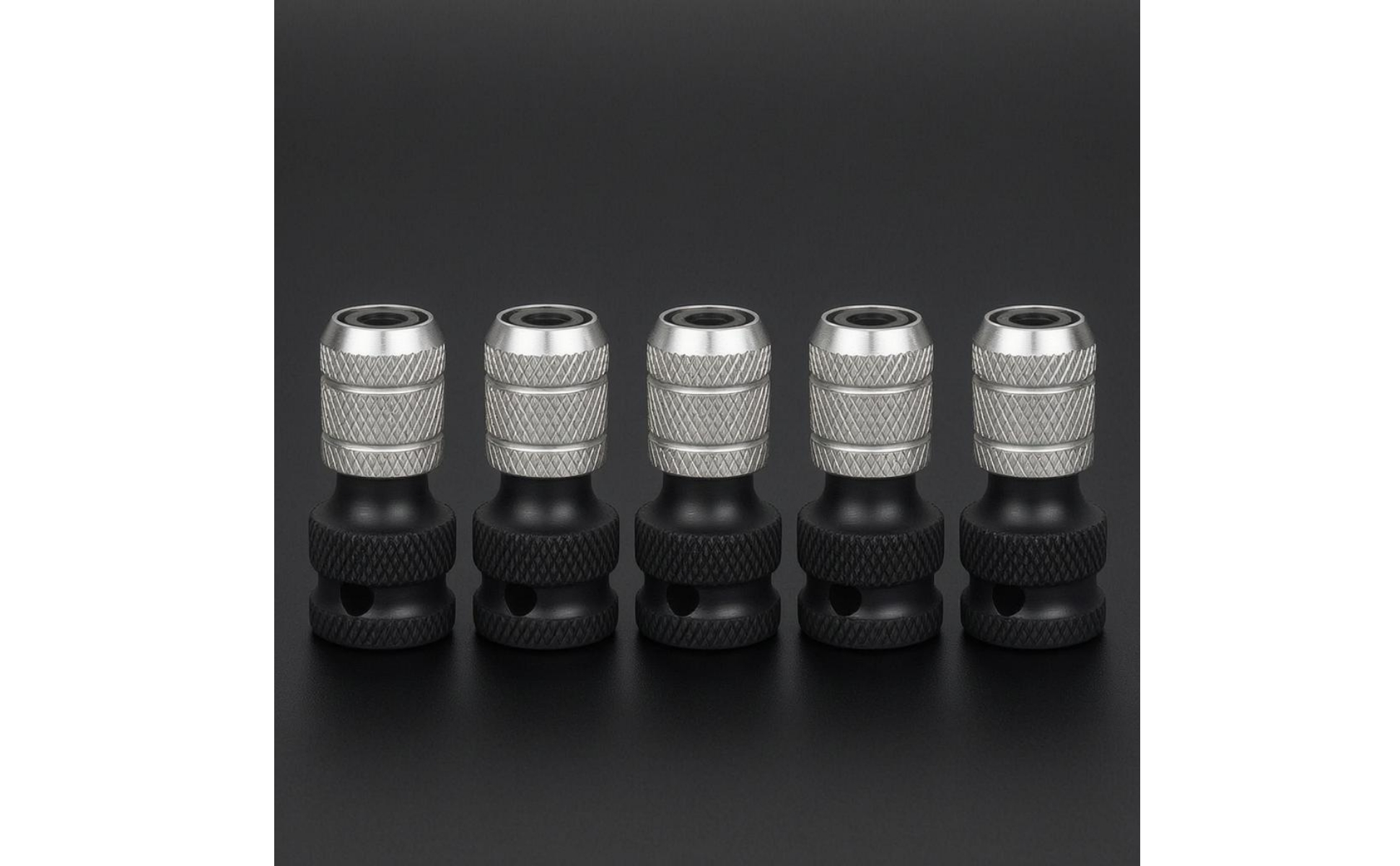 5 Pieces Chuck Adapter Head Knurled Telescopic Spring Sleeve Adapter Metal