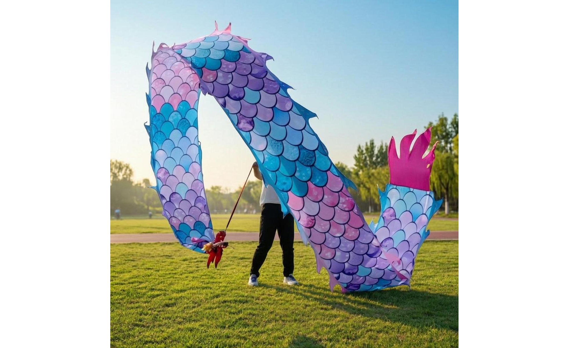 Dragon Dance Set Colorful Dragon Dance Prop Layered for Exercise, Performers