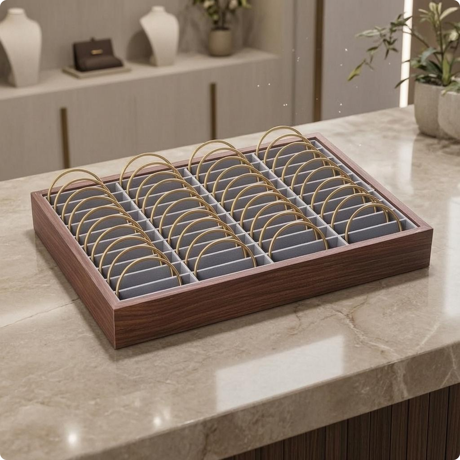 40-Slot Bracelet Tray Organized Storage Bracelet Organizer Tray Countertop