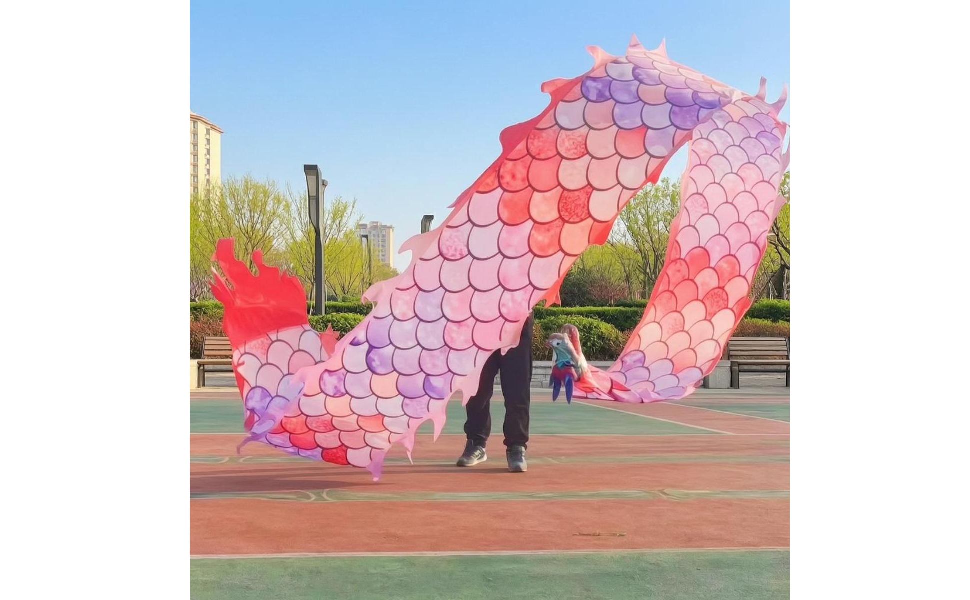Dragon Dance Set Colorful Dragon Dance Prop Layered for Exercise, Performers