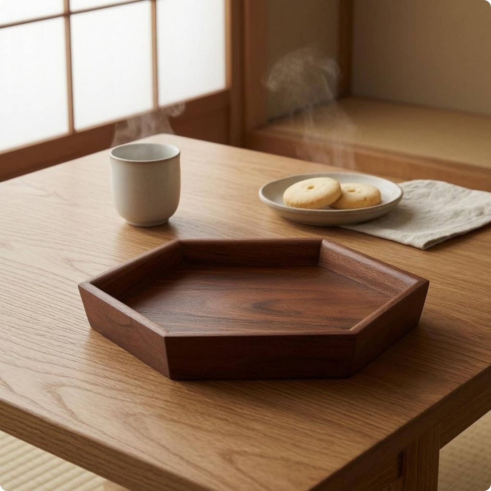 Wooden Serving Tray Angled Sides Wood Serving Tray Shallow Rim