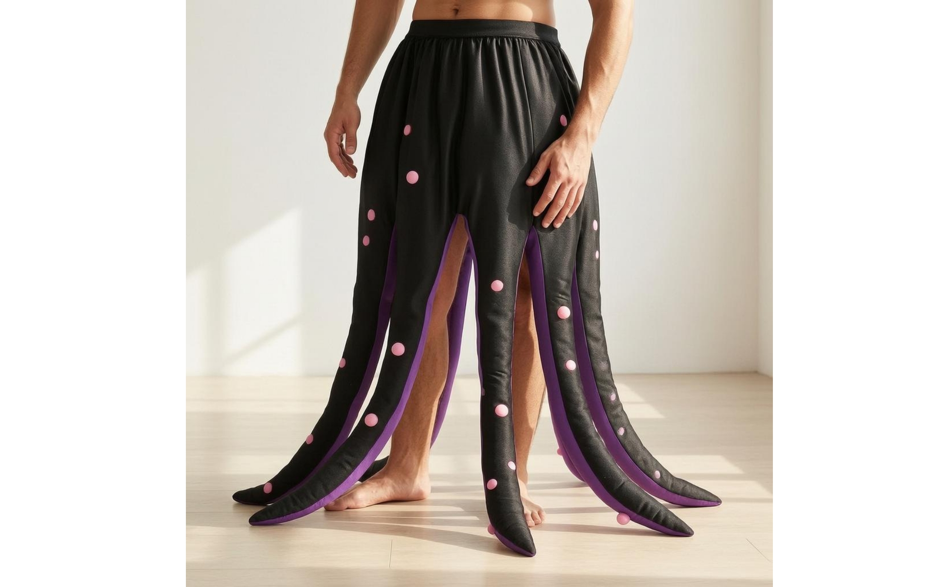 Black and Violet Octopus Outfit Curved Tentacles Long Tentacle Costume