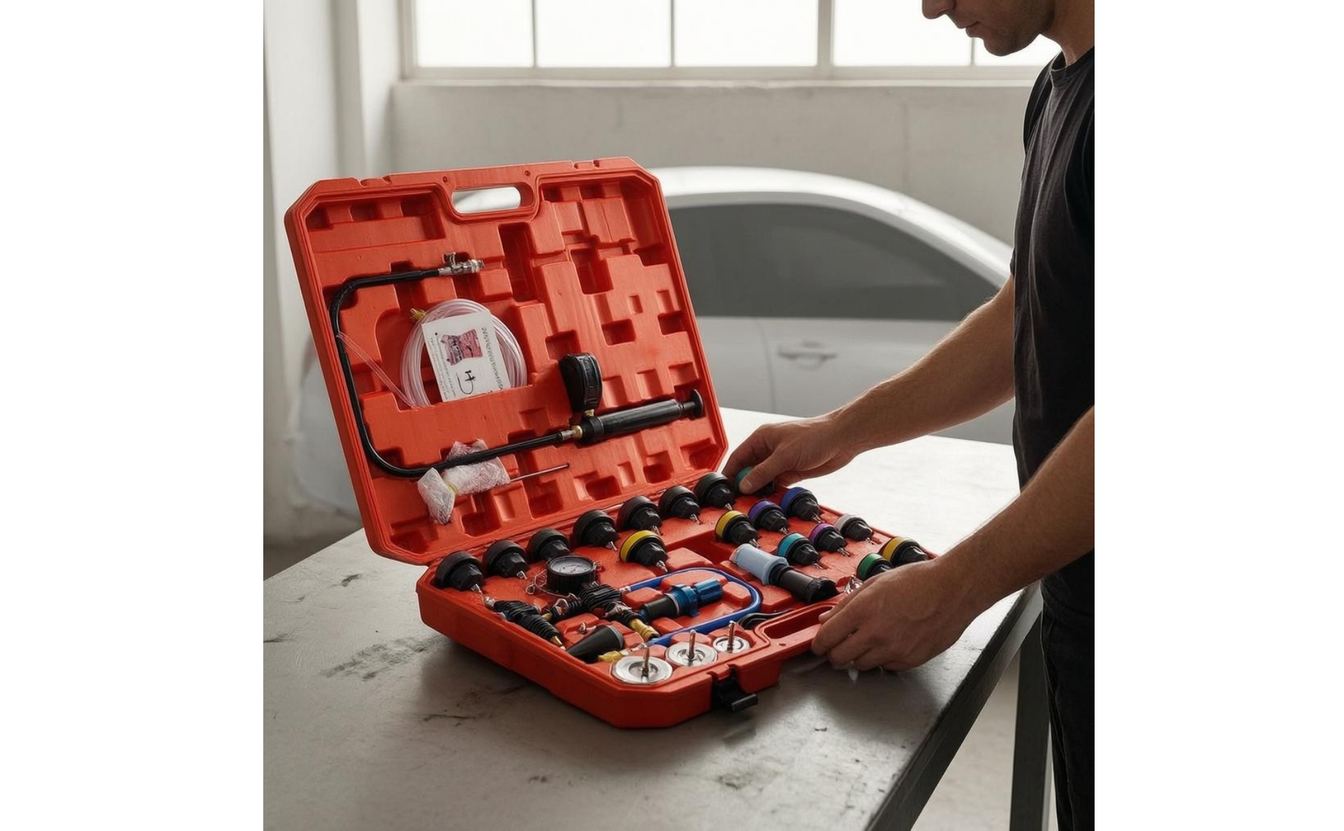 34 Pieces Cooling-System Pressure Test Kit Hand Pump