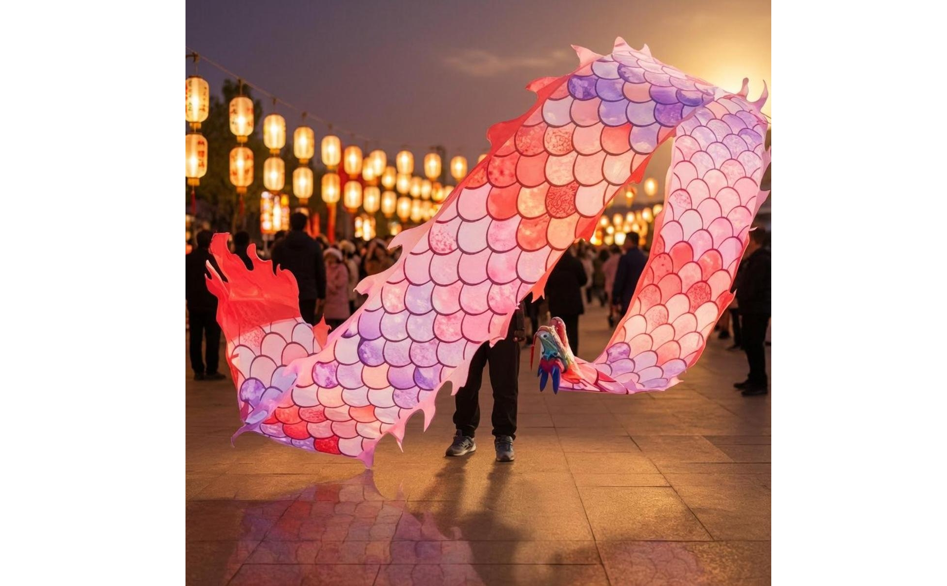 Dragon Dance Set Colorful Dragon Dance Prop Layered for Exercise, Performers