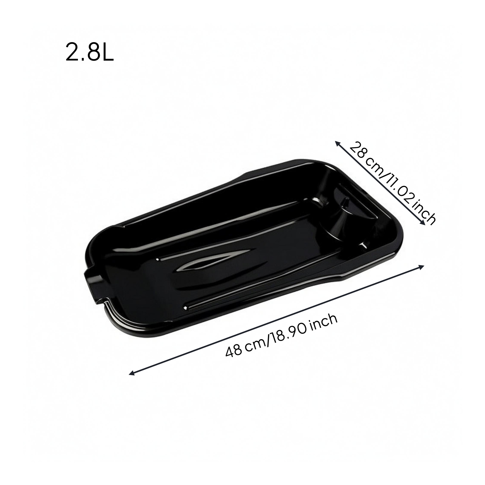 Oil Drain Pan Shallow-Profile Plastic Oil Pan Molded Pour Spout