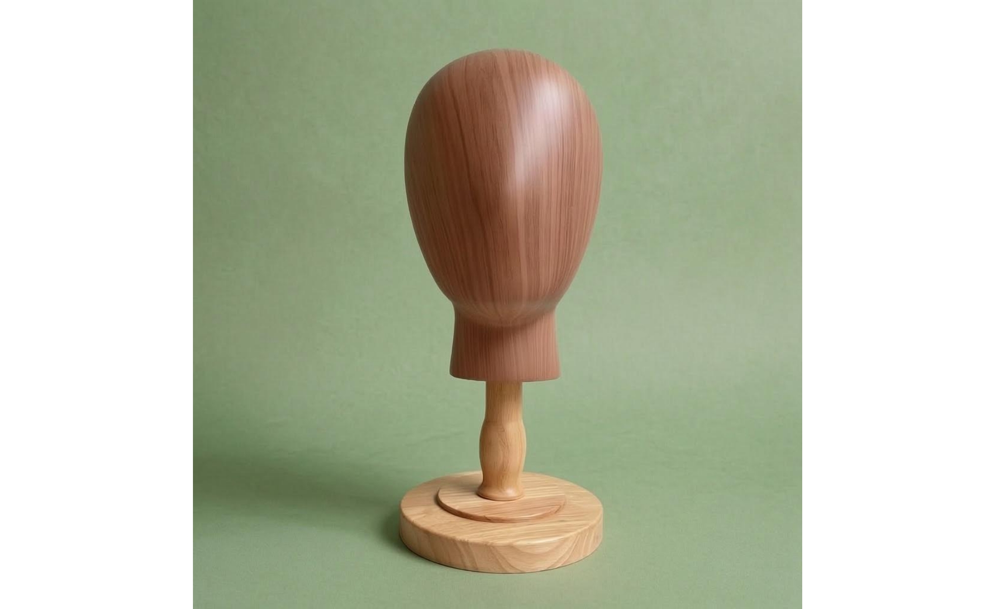Hat and Hairpiece Display Stand Wood Grain Hat Mannequin Stand Detachable