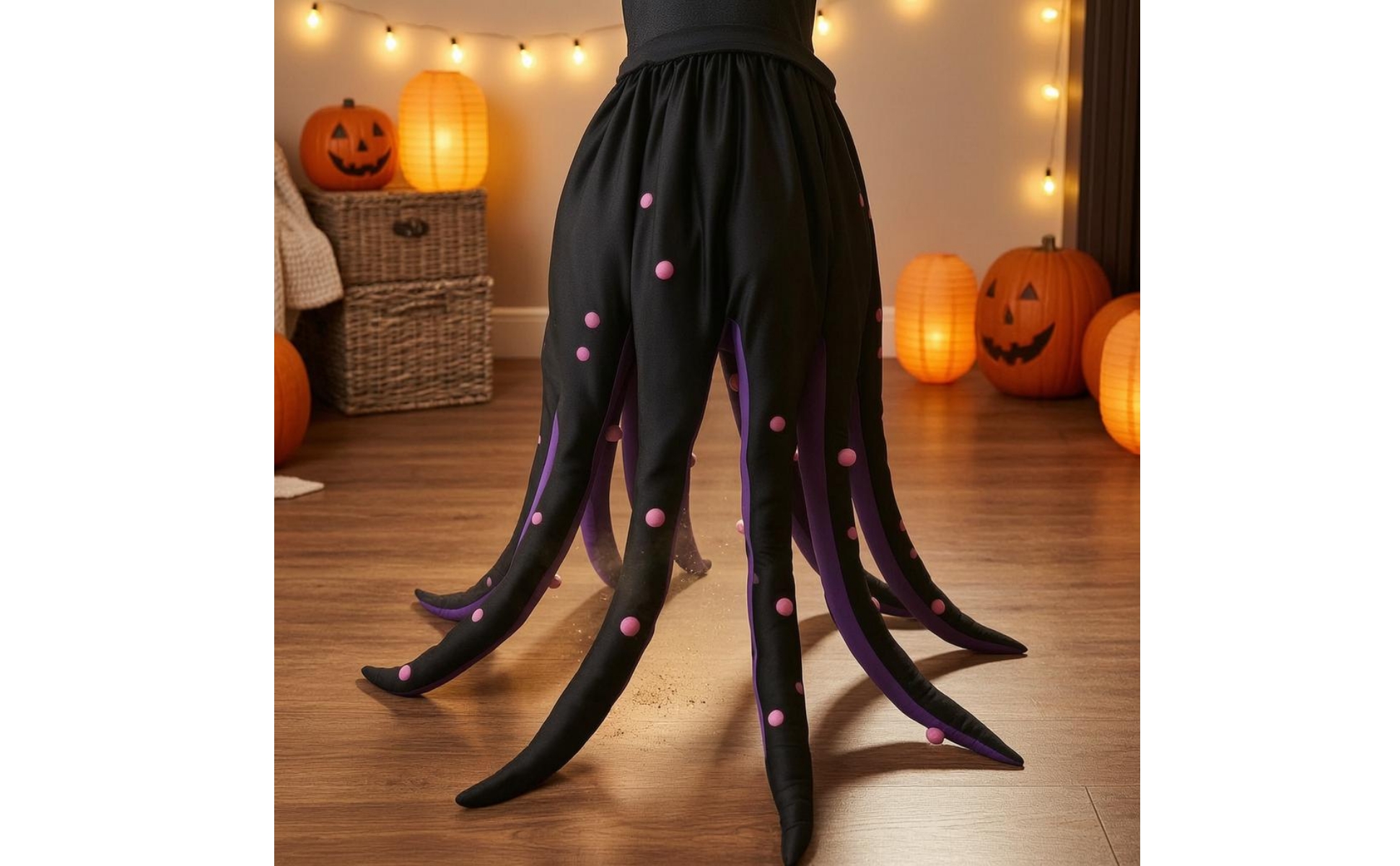 Black and Violet Octopus Outfit Curved Tentacles Long Tentacle Costume