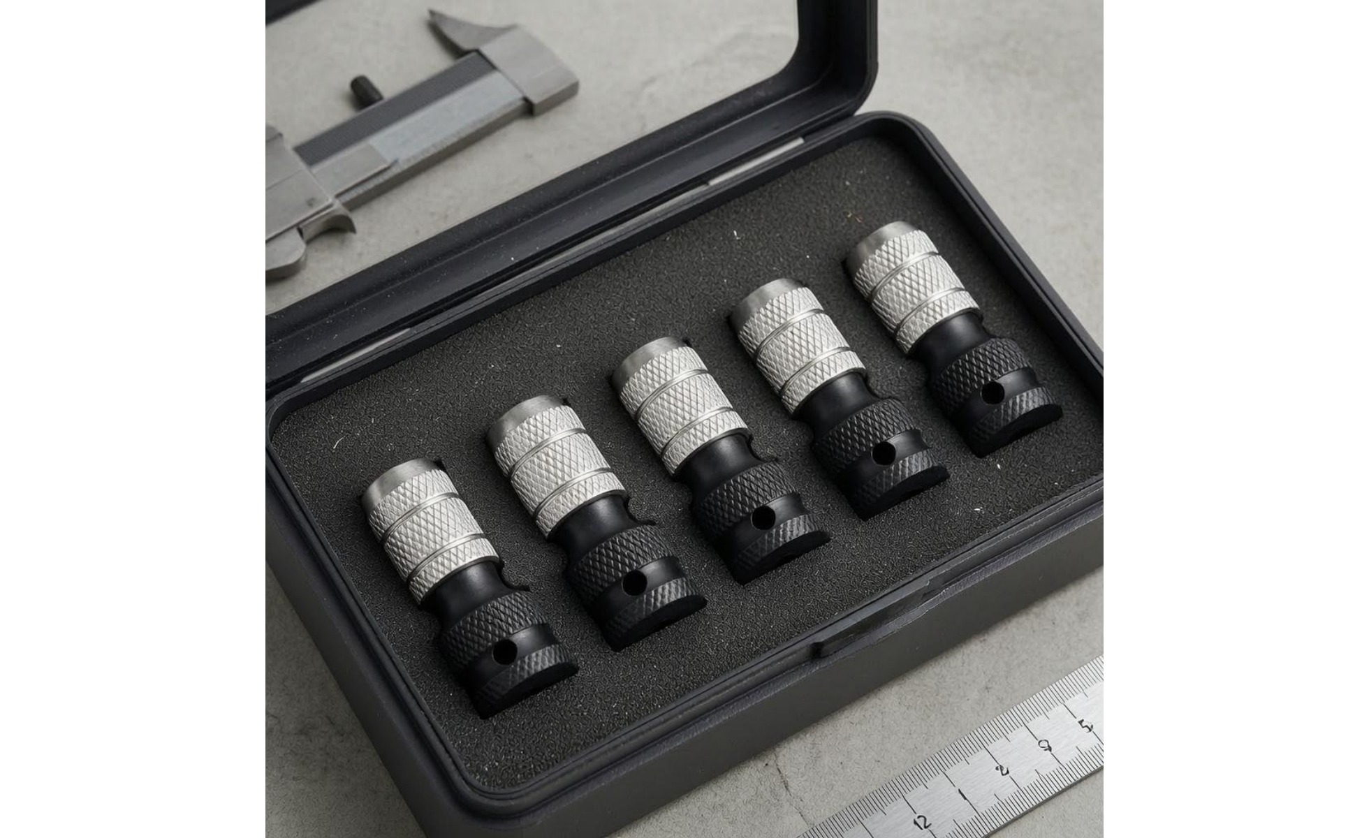 5 Pieces Chuck Adapter Head Knurled Telescopic Spring Sleeve Adapter Metal