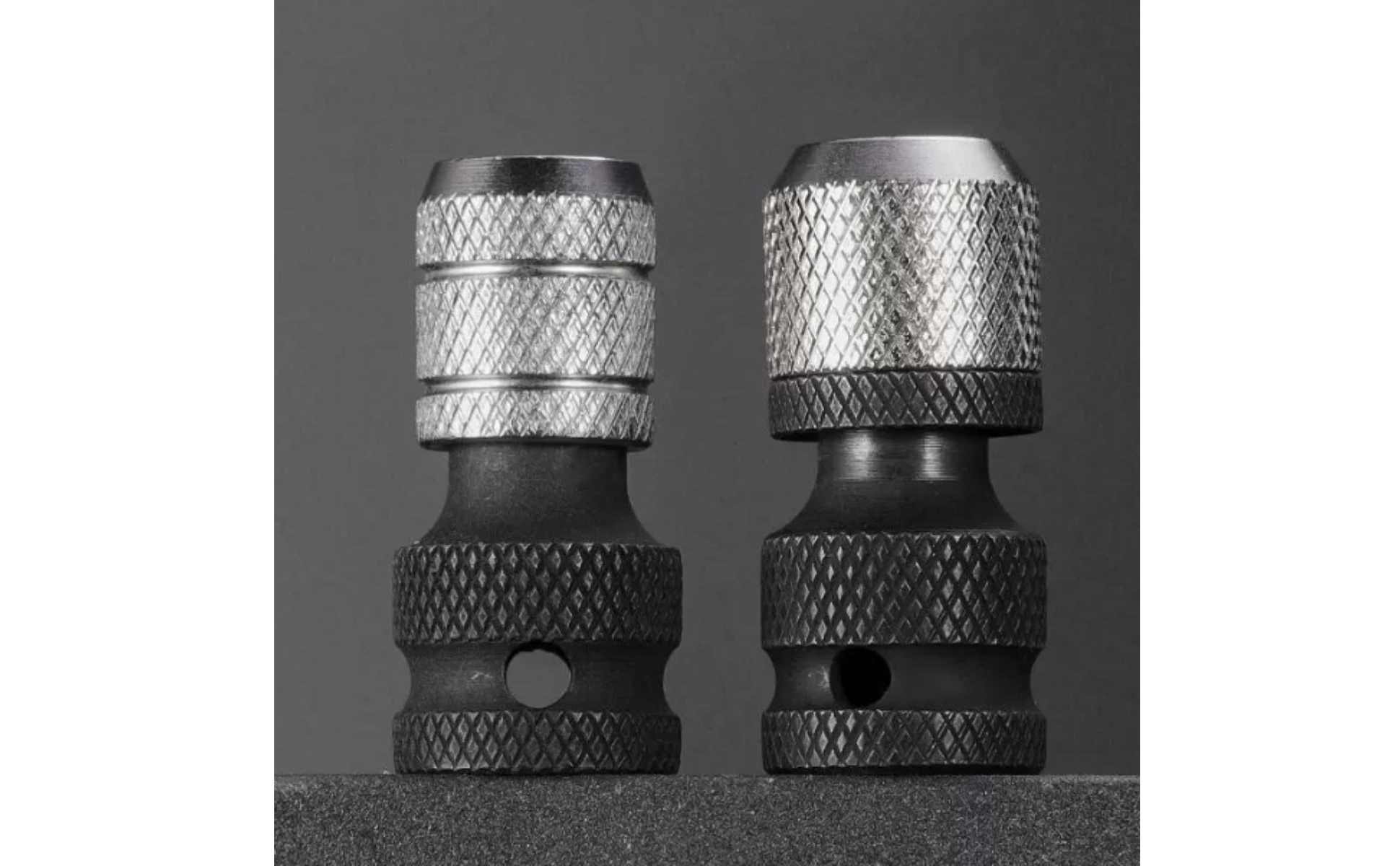 5 Pieces Chuck Adapter Head Knurled Telescopic Spring Sleeve Adapter Metal