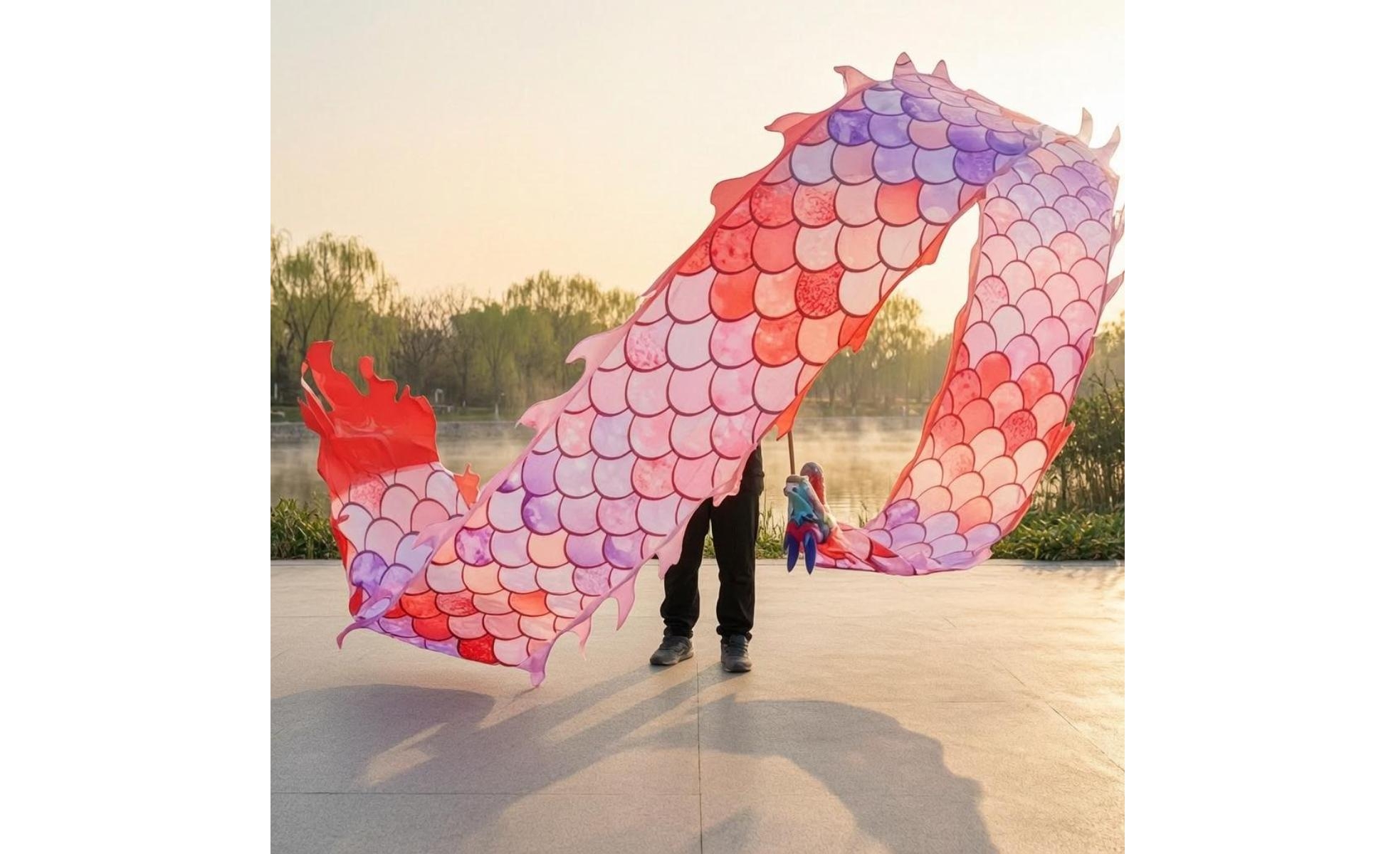 Dragon Dance Set Colorful Dragon Dance Prop Layered for Exercise, Performers