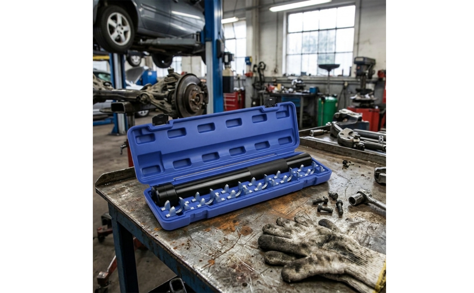 13 Pieces Steering Rod Removal Set Hard Plastic Case Inner Tie Rod Tool Set