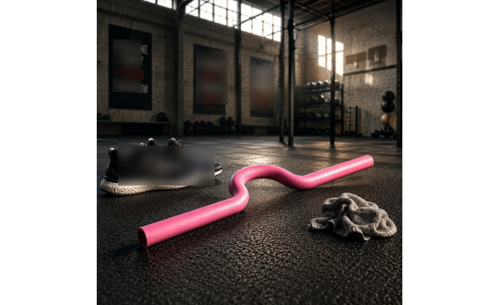 S-förmige Gymnastikstange Gebogen Rosa Trainingsstange Glatt