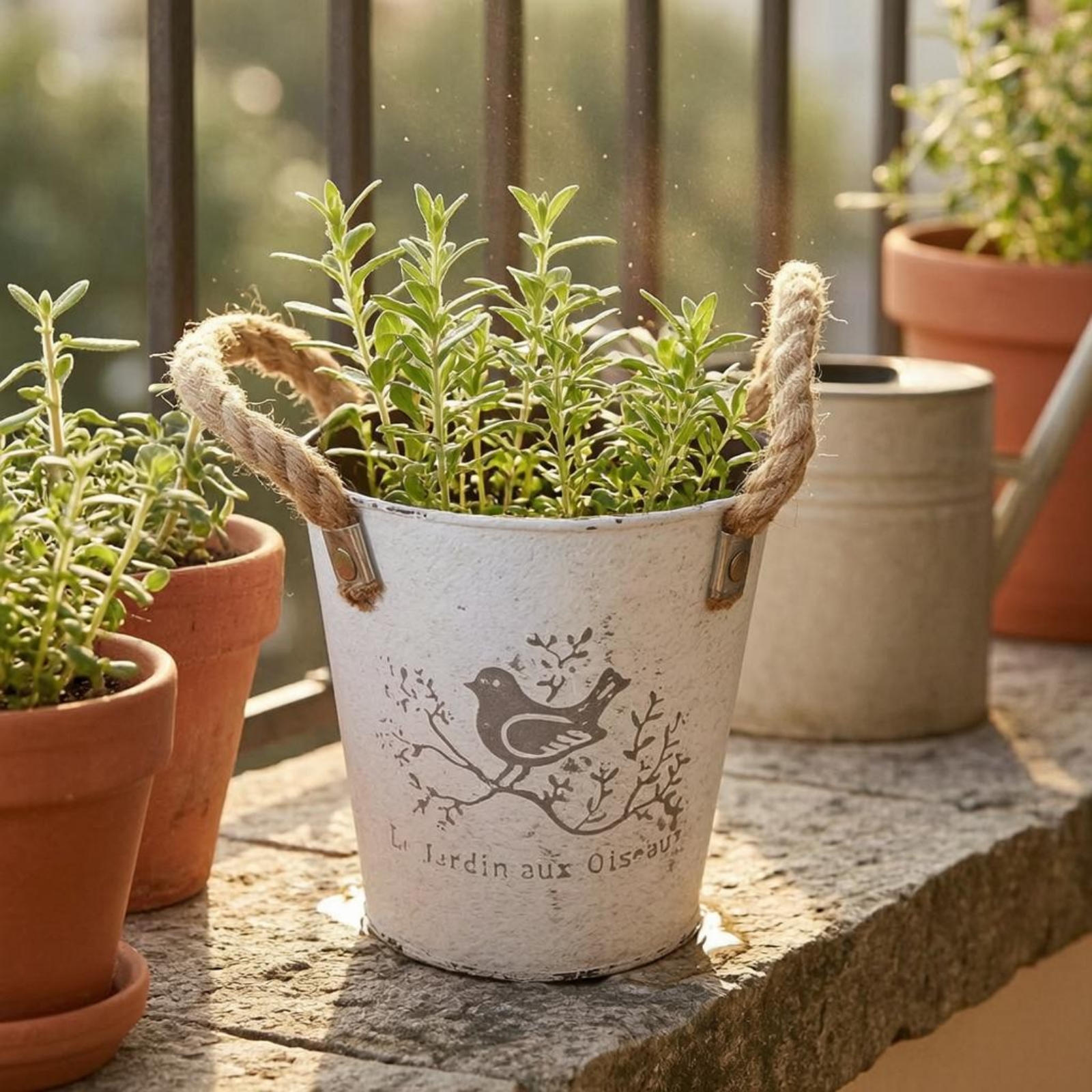 Rustic Bird Planter Iron Garden Decor Multi-Purpose - Produktbild 4