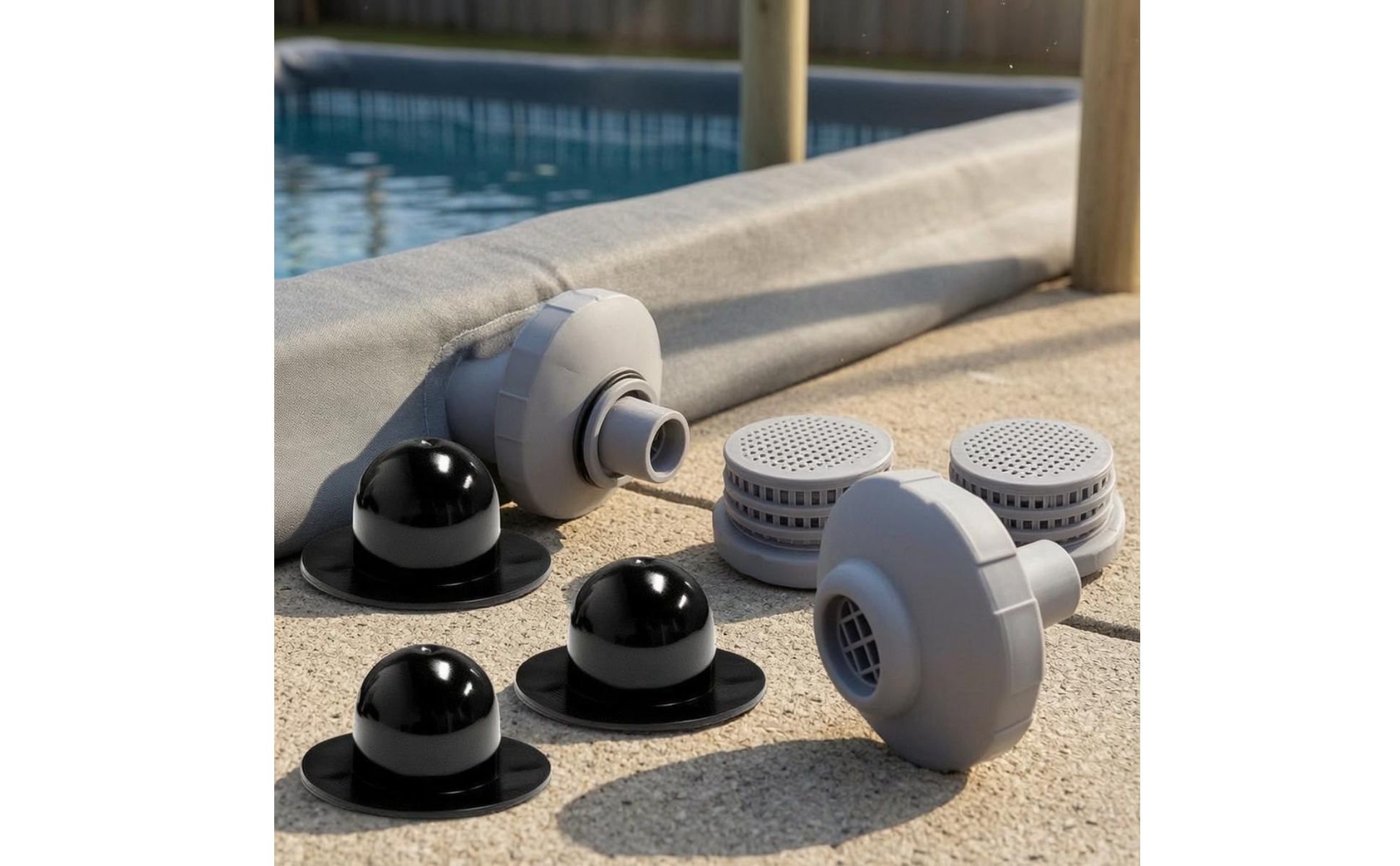 6 Pieces Perforated Filter Screen Gray and Black Round Connector Piece