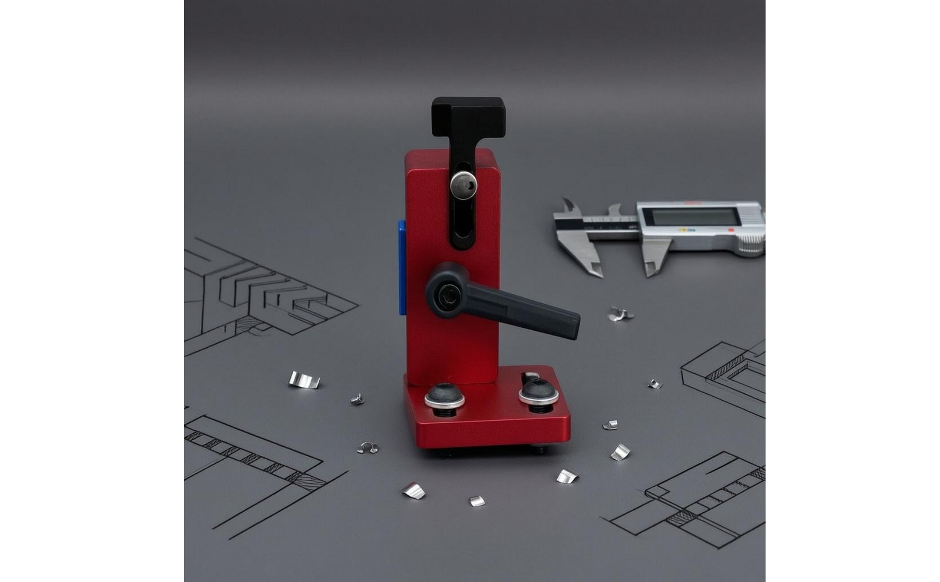 Maschinenanschlag aus Aluminium CNC-Gefräst verstellbarer Anschlag verstellbar