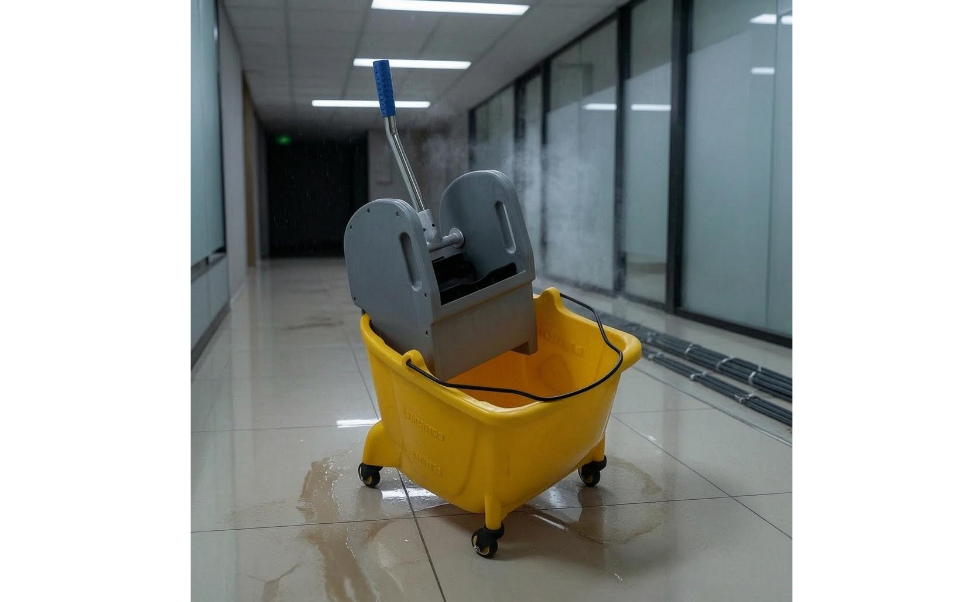 Wringer Trolley Wheeled Mop Container Wringer Cart 4-Caster for Rinsing