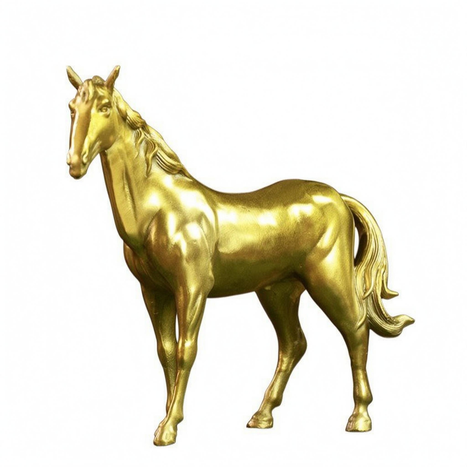 Brass Horse Figurine Long-Lasting Standing Horse Sculpture Fade Resistant main product image