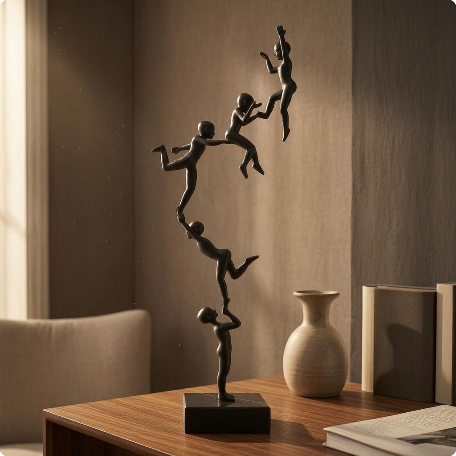 Abstrakte Menschenfigur Minimalistisch Tischskulptur Modern