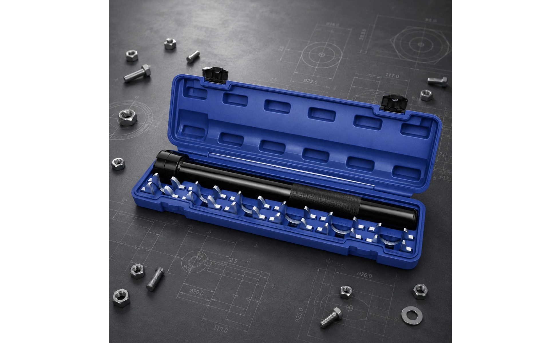 13 Pieces Steering Rod Removal Set Hard Plastic Case Inner Tie Rod Tool Set