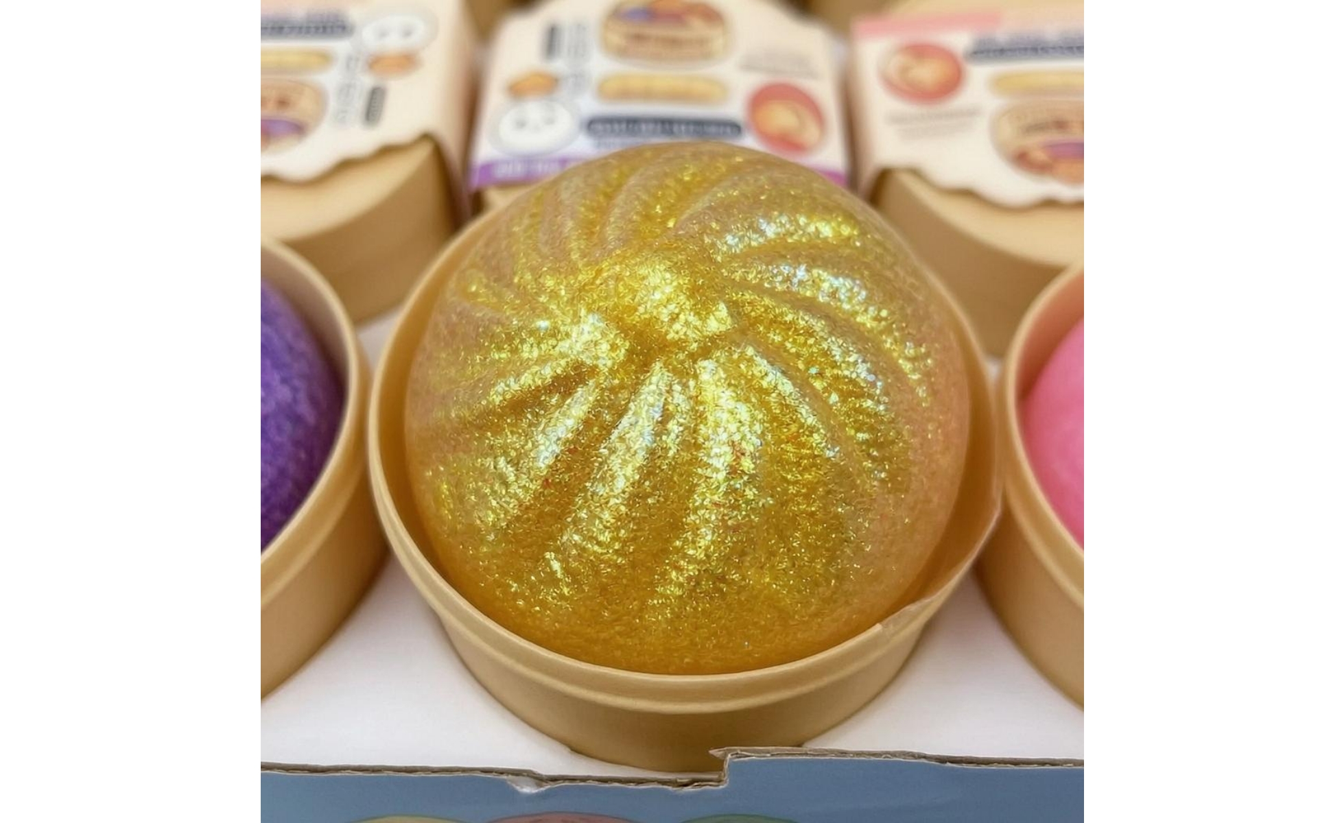 12 Pieces Glitzernder Dumpling Squishy Präsentationsbox Dumpling Squishy Set