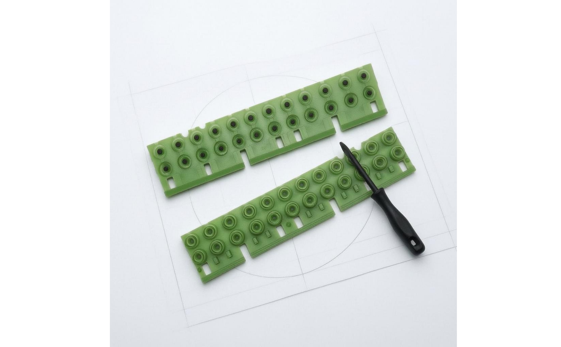 Conductive Rubber Strip Rectangular Cutouts Electronic Keyboard Touch Strip