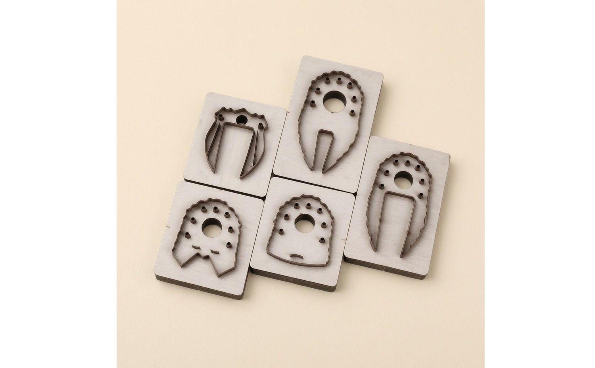 5 Pieces Leather Keychain Die Set High-Strength Alloy Steel