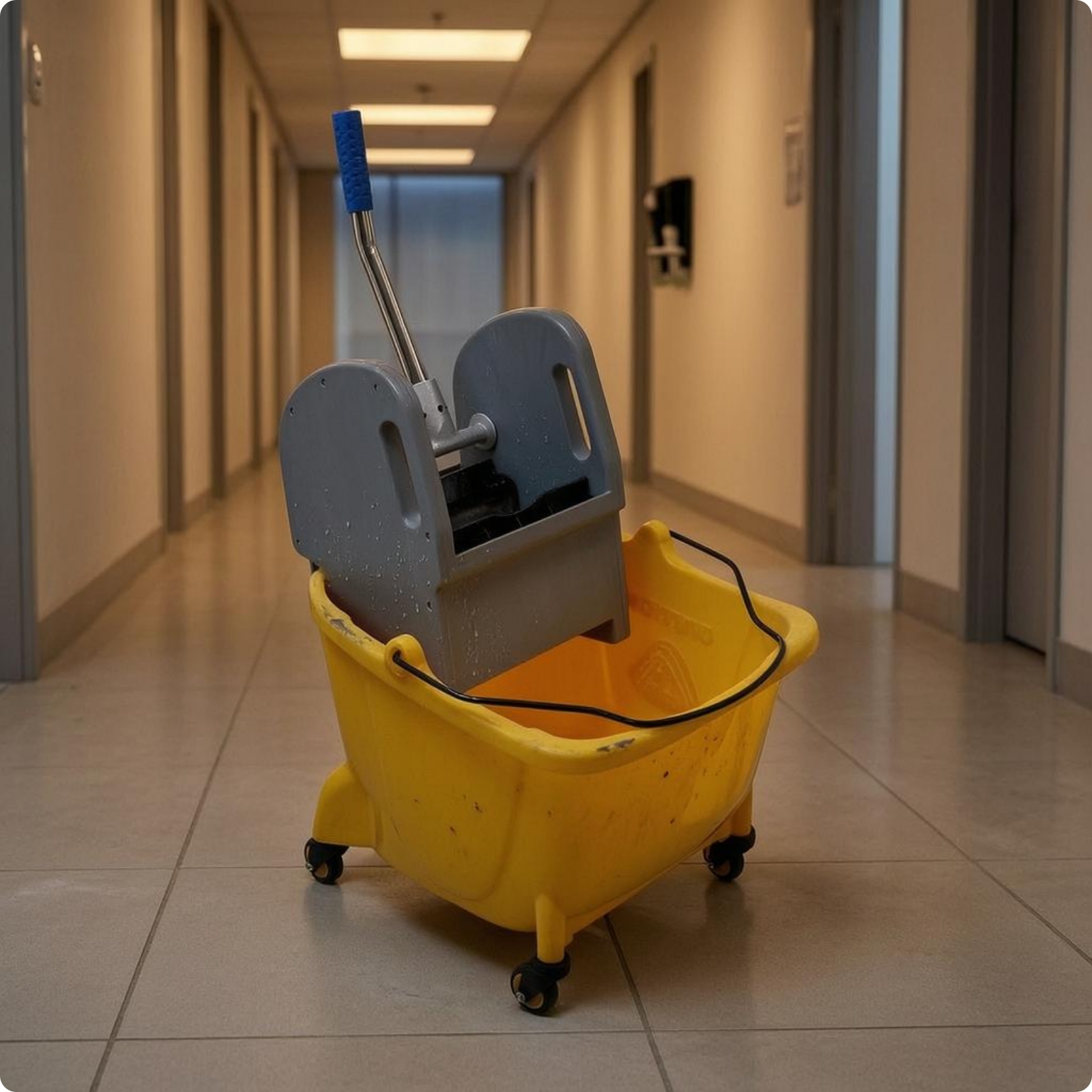 Wringer Trolley Easy to Move Container Cart Blue Grip for Rinsing