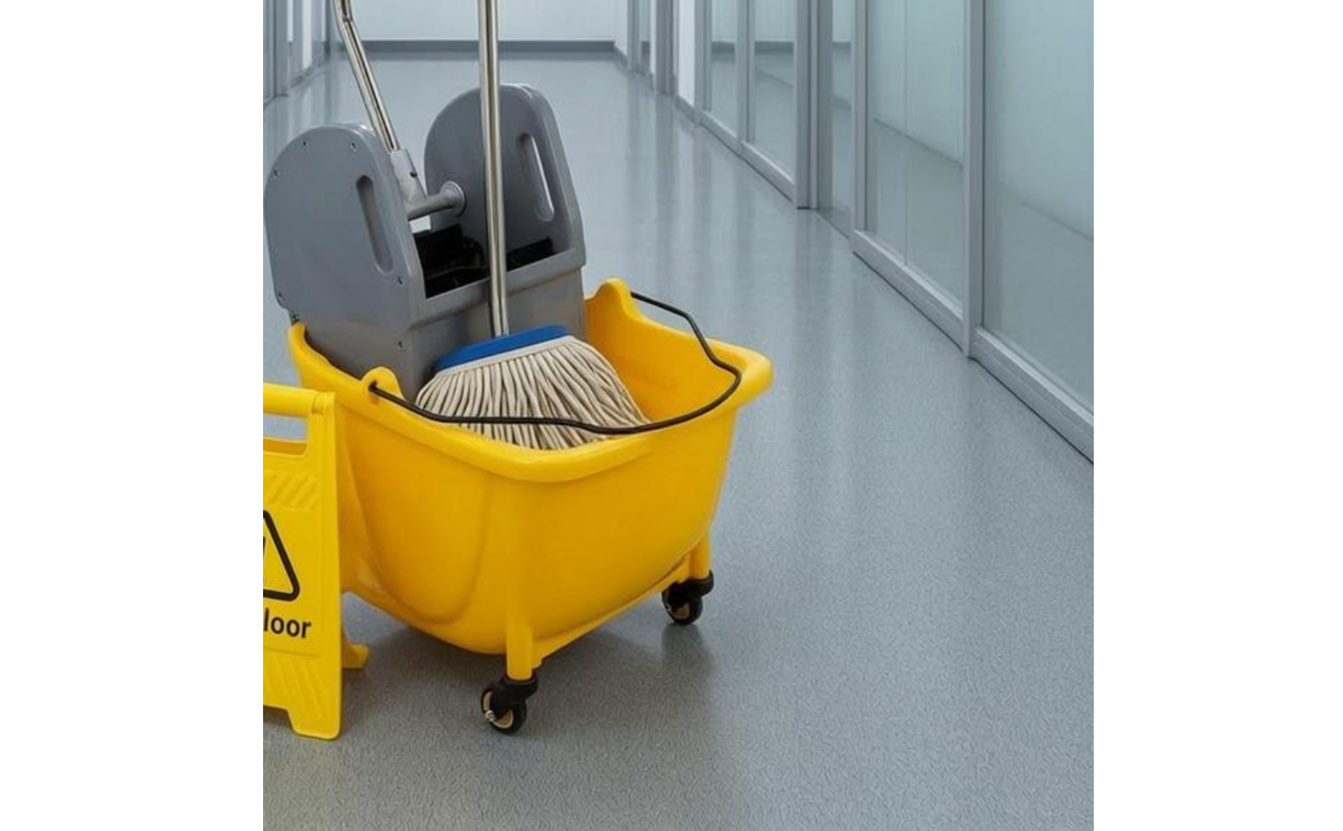 Wringer Trolley Wheeled Mop Container Wringer Cart 4-Caster for Rinsing