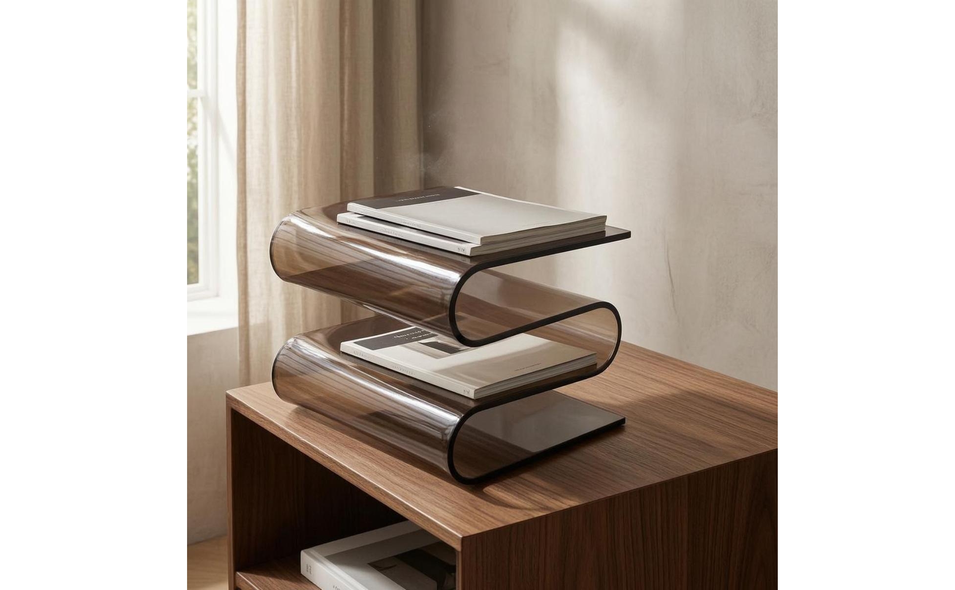 S-Shaped Bookend Minimalist Acrylic Bookend Modern