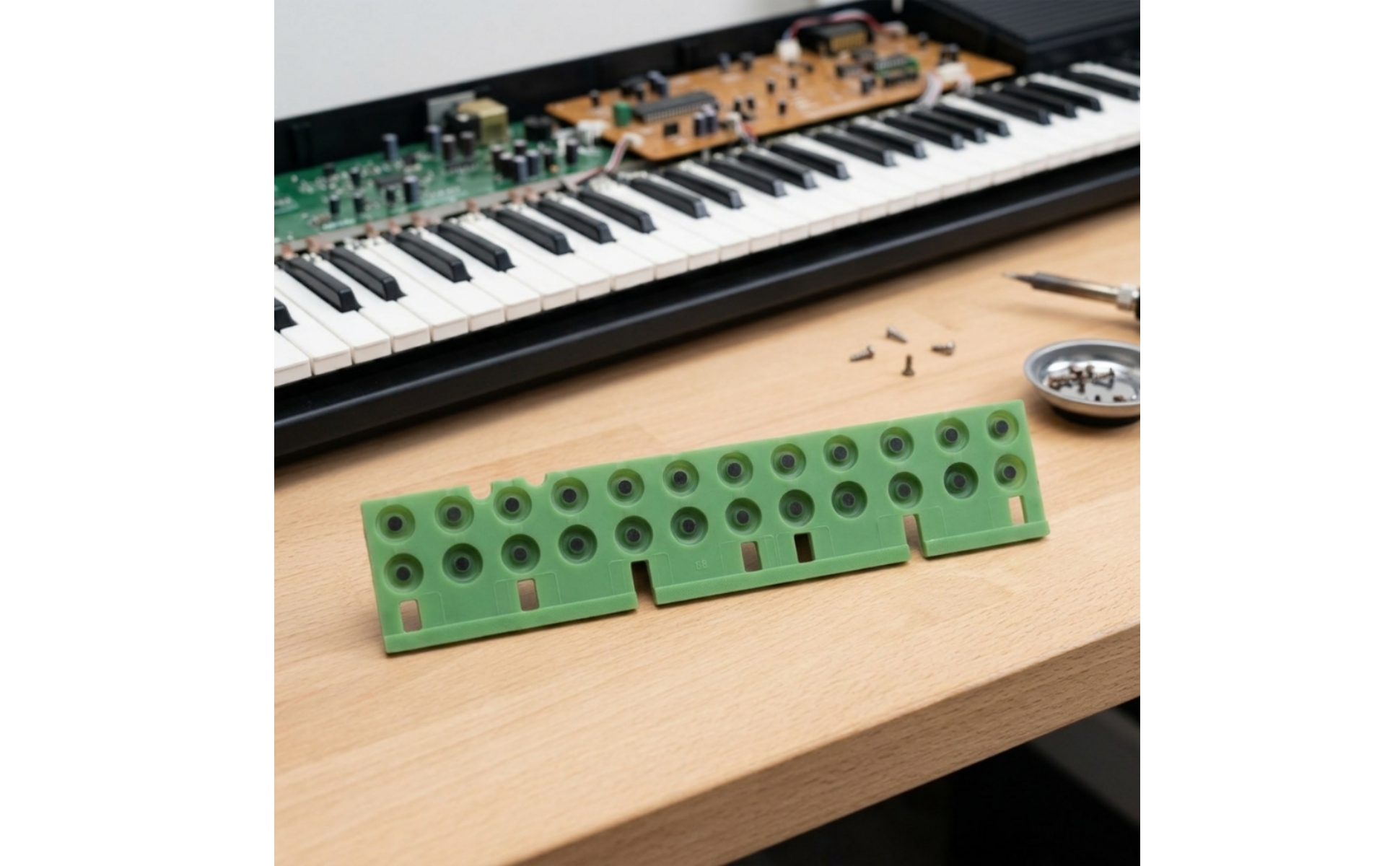 Conductive Rubber Strip Rectangular Cutouts Electronic Keyboard Touch Strip