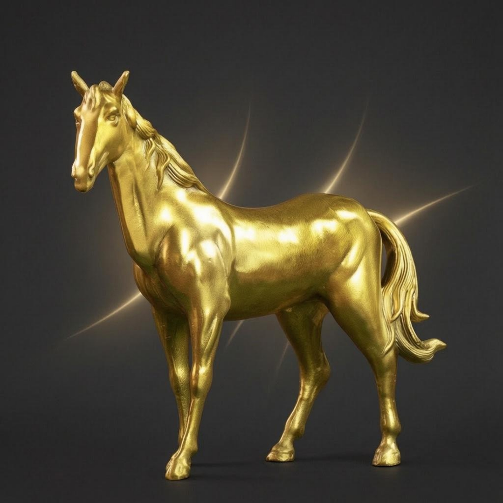 Brass Horse Figurine Long-Lasting Standing Horse Sculpture Fade Resistant detailed image 5