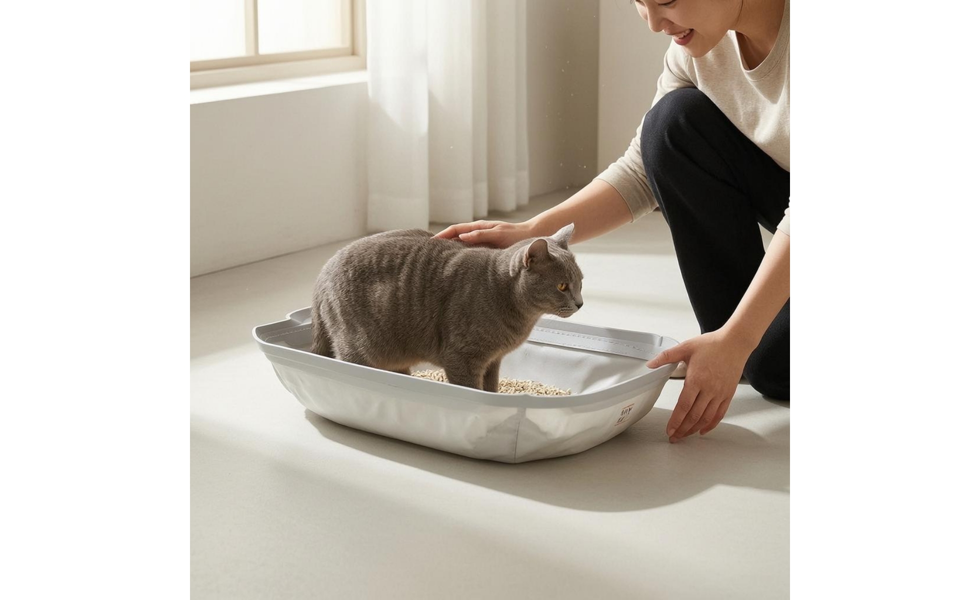 Cat Litter Box Cushion Raised Edges Soft Litter Liner Stitched Seams
