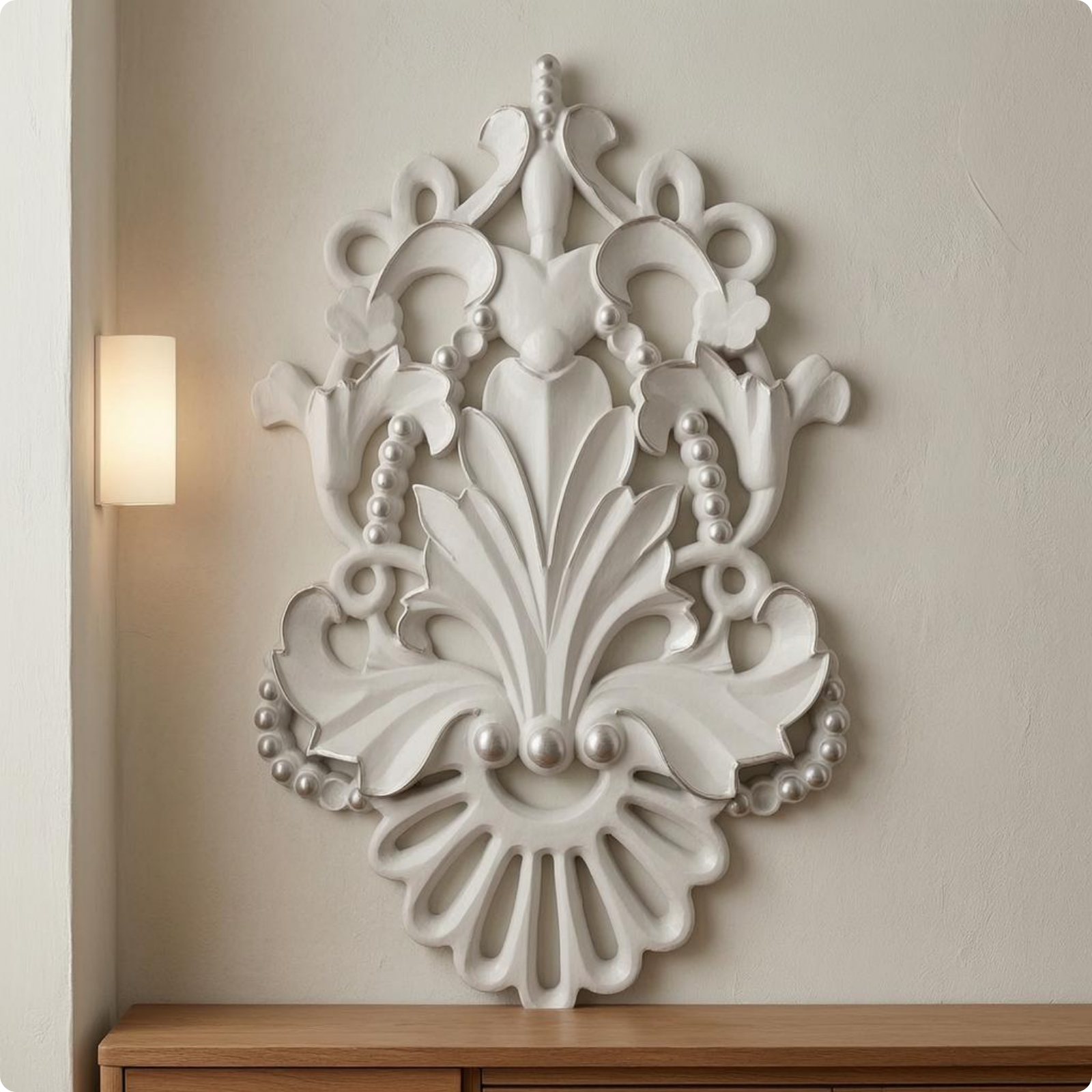 Durchbrochenes Wandornament Durchbrochen Medaillonförmiger Wandschmuck