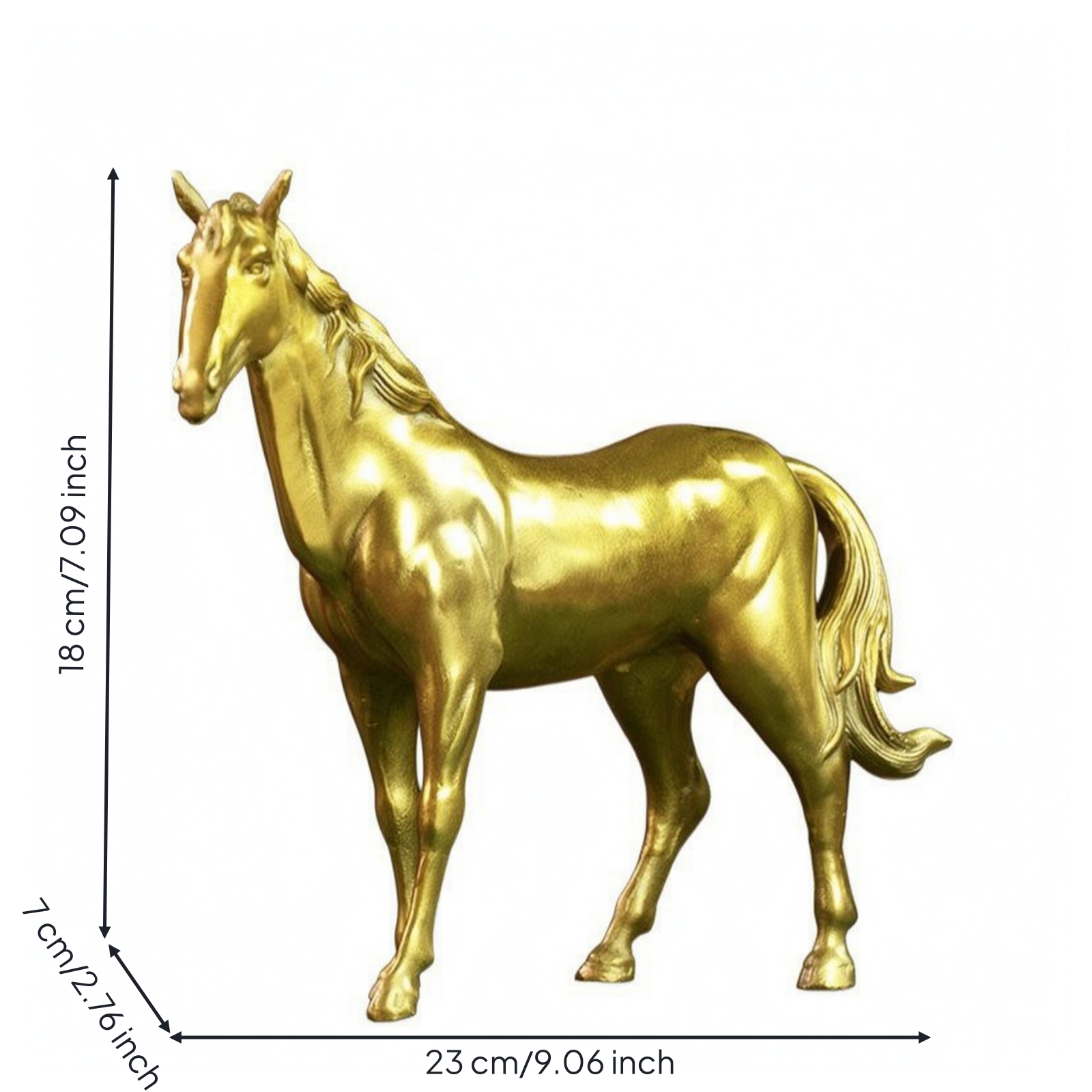 Brass Horse Figurine Long-Lasting Standing Horse Sculpture Fade Resistant detailed image 10