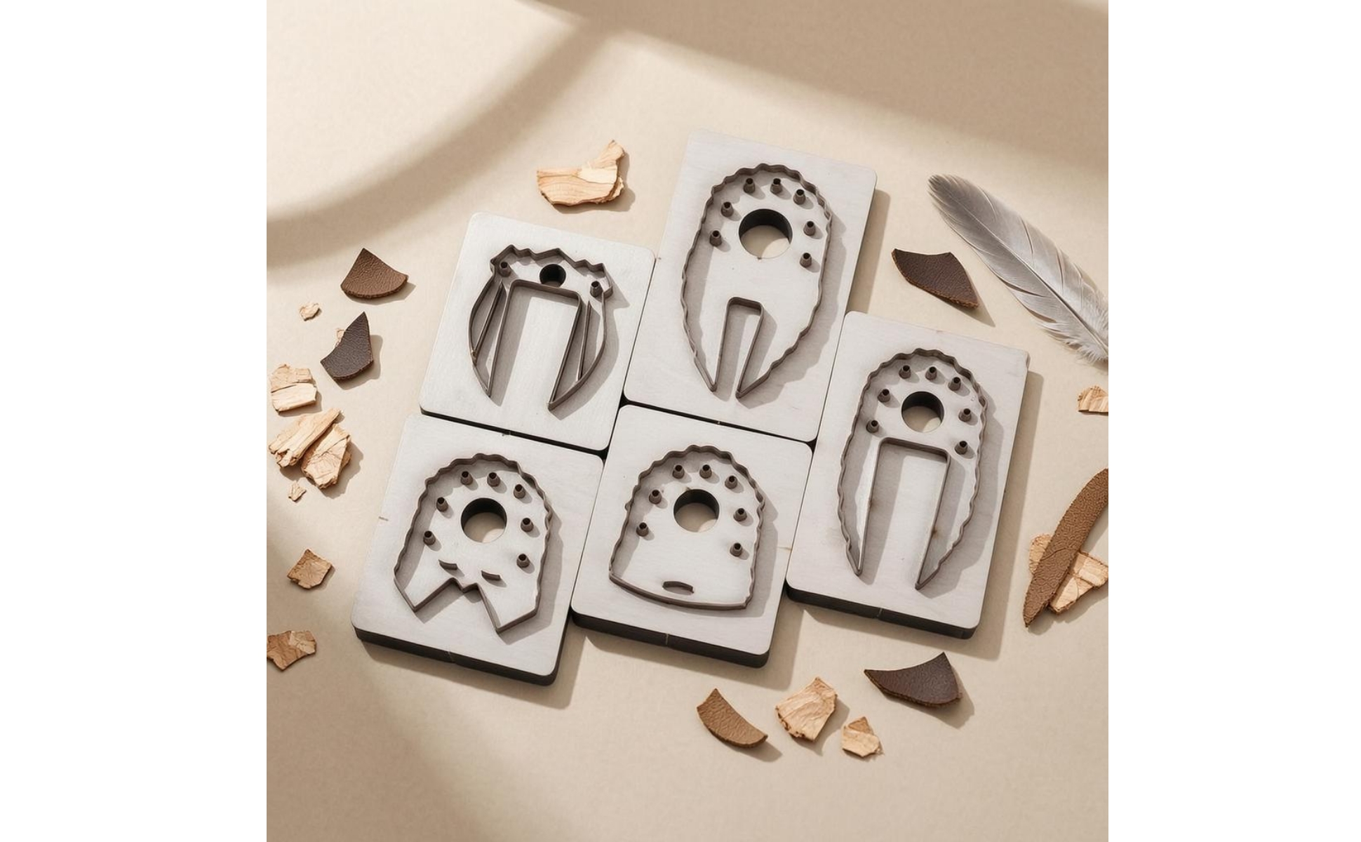 5 Pieces Leather Keychain Die Set High-Strength Alloy Steel