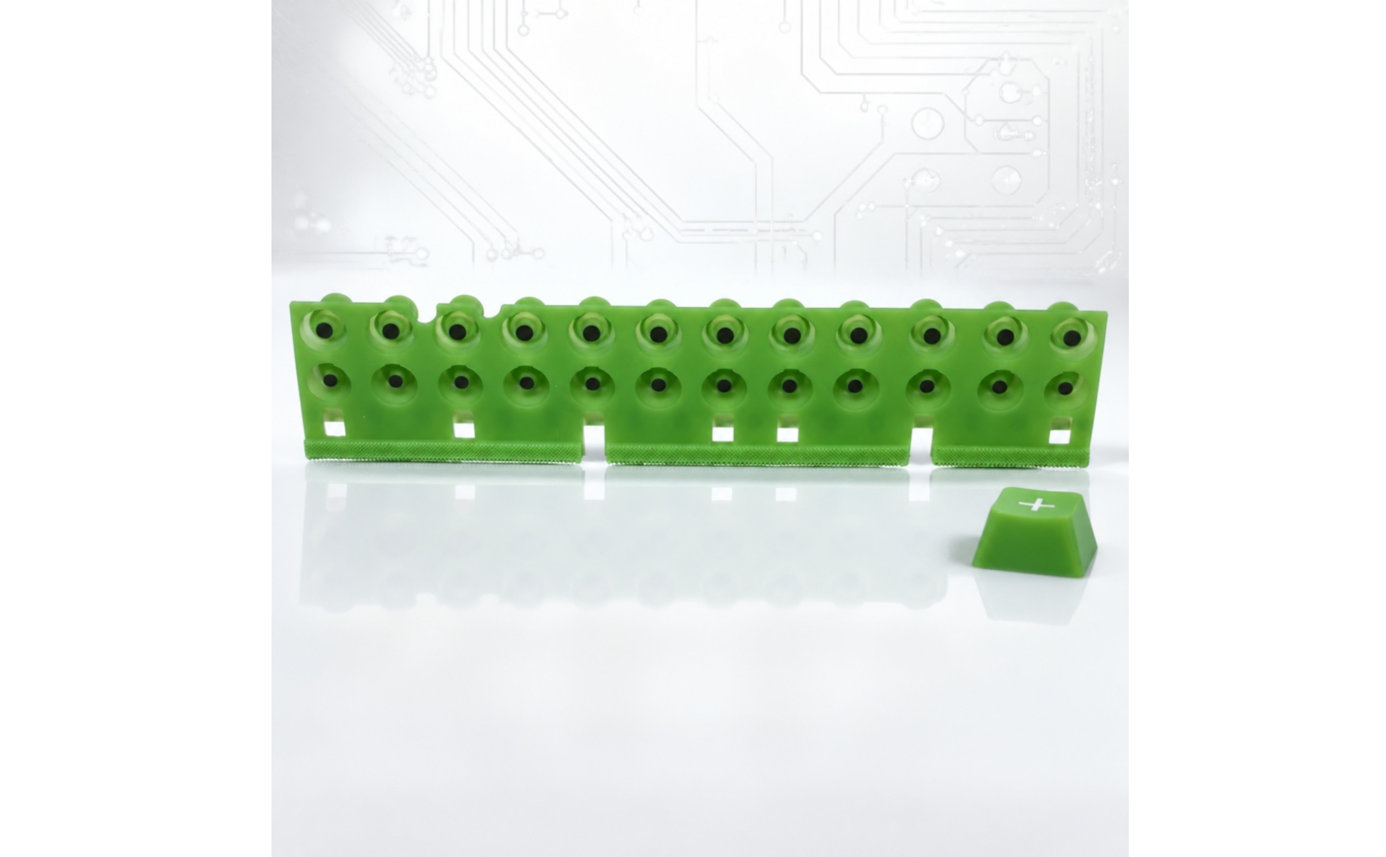 Conductive Rubber Strip Rectangular Cutouts Electronic Keyboard Touch Strip