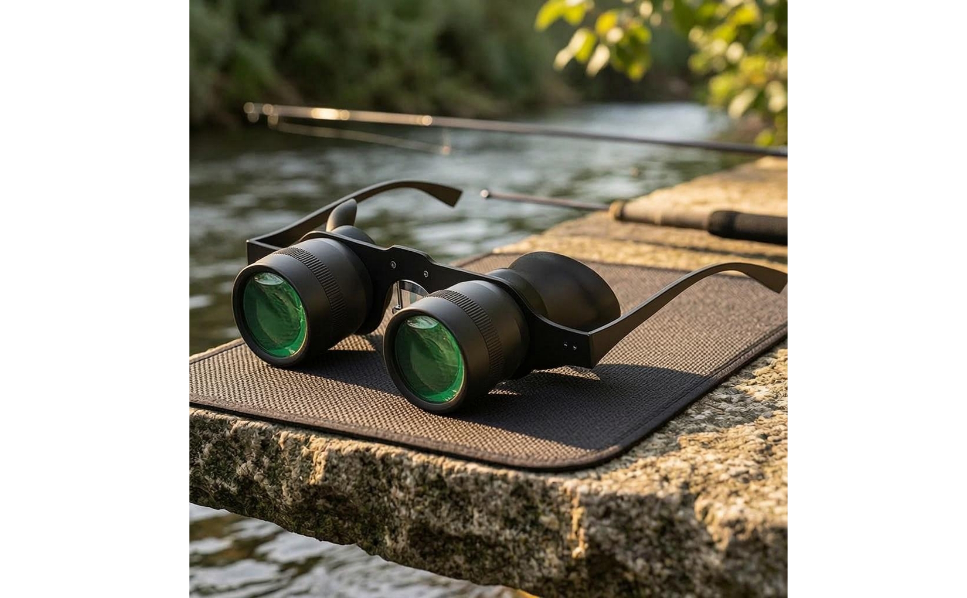 Fishing Telescope 10x Magnification Eyeglass Telescope Green-Tinted Lenses