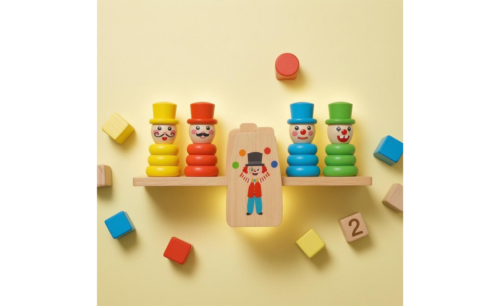 Wooden Balance Toy Comparison Freestanding Balance Scale Toy Math Learning