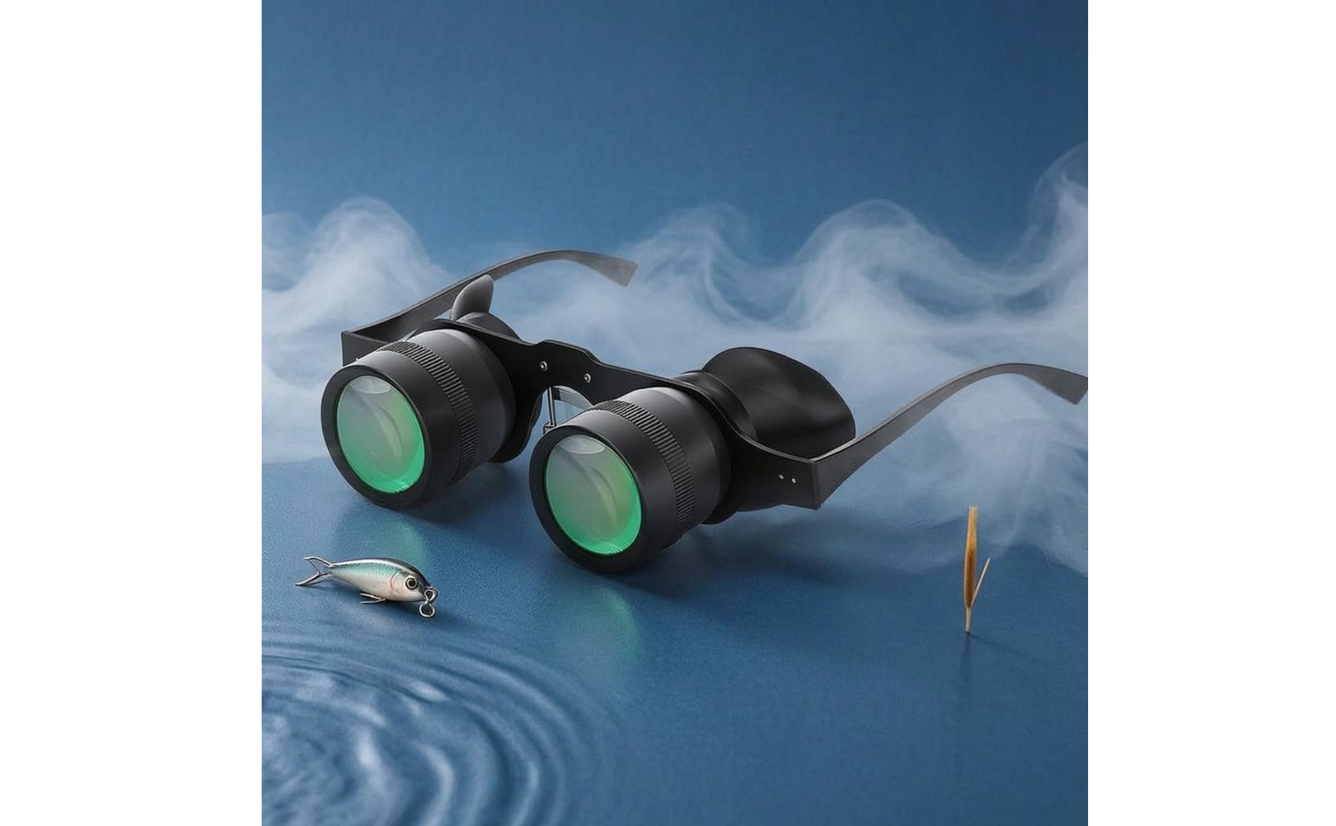 Fishing Telescope 10x Magnification Eyeglass Telescope Green-Tinted Lenses