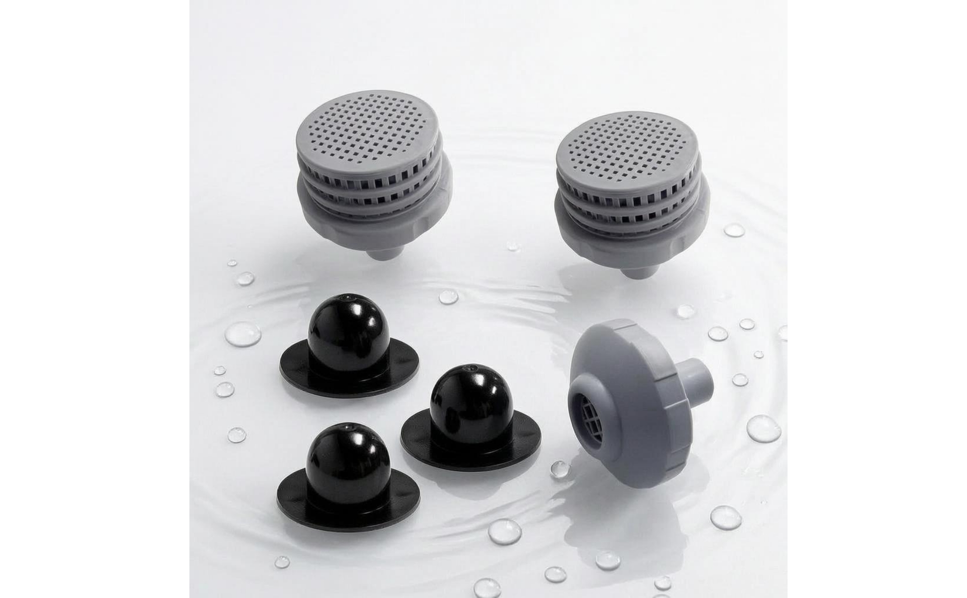 6 Pieces Perforated Filter Screen Gray and Black Round Connector Piece